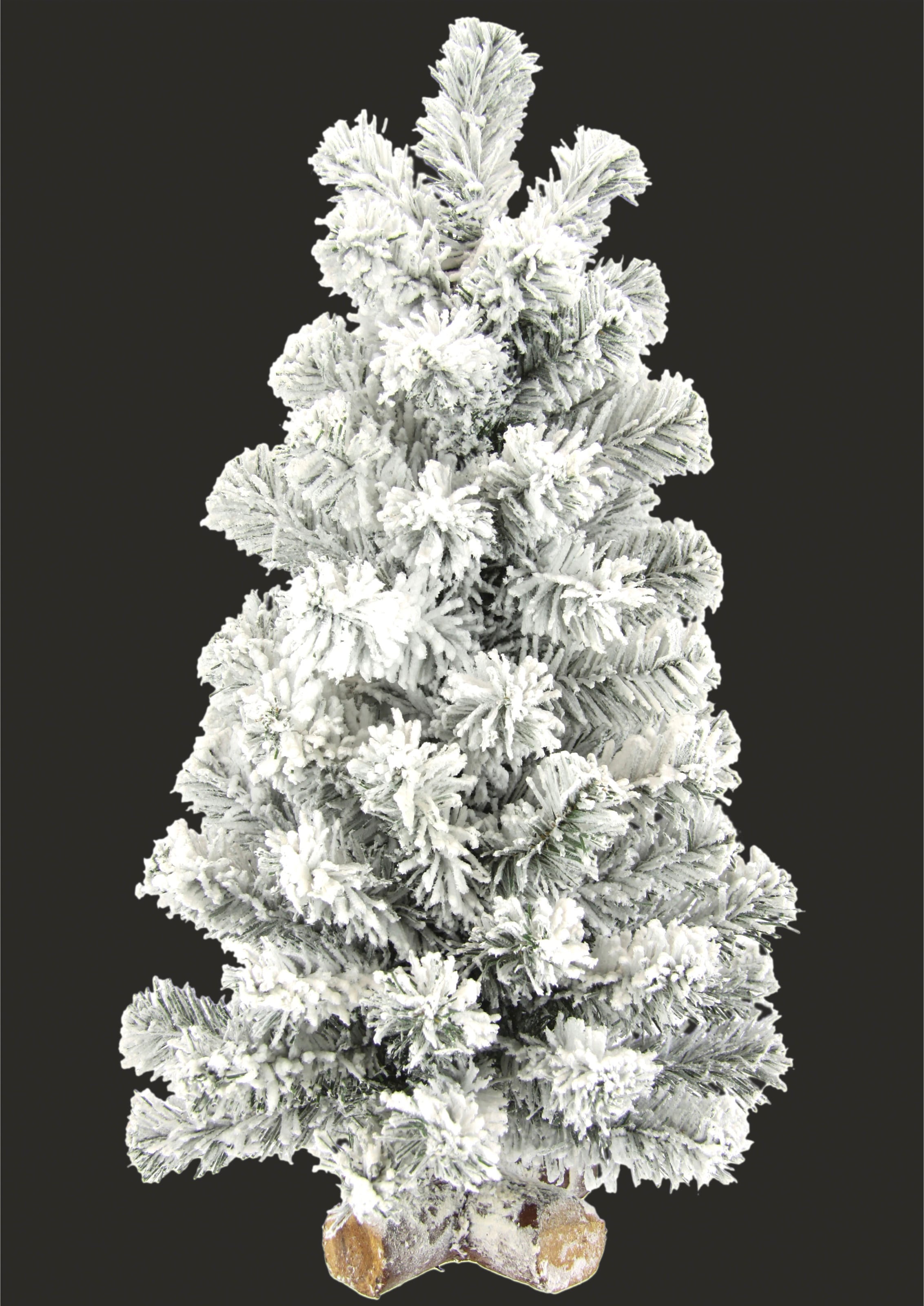 I.GE.A. Dekobaum »Weihnachtsdeko, Weihnachtsbaum« Tannenbaum auf Holzfuß mit Kunstschnee 60 cm