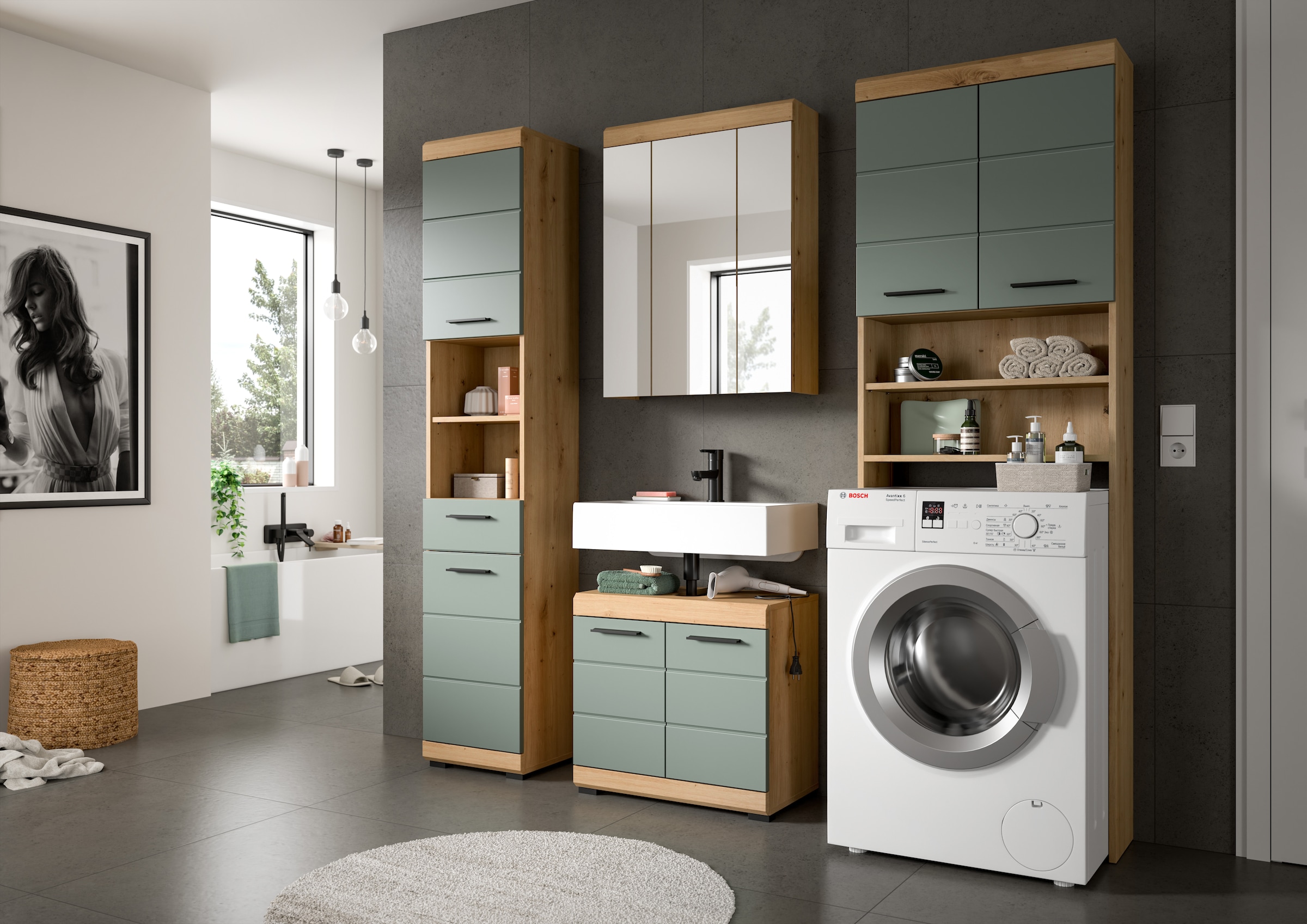 welltime Badmöbel-Set »Siena, 4 teilig, bestehend aus:« Set, TOPSELLER!, 4 Stk. tlg.