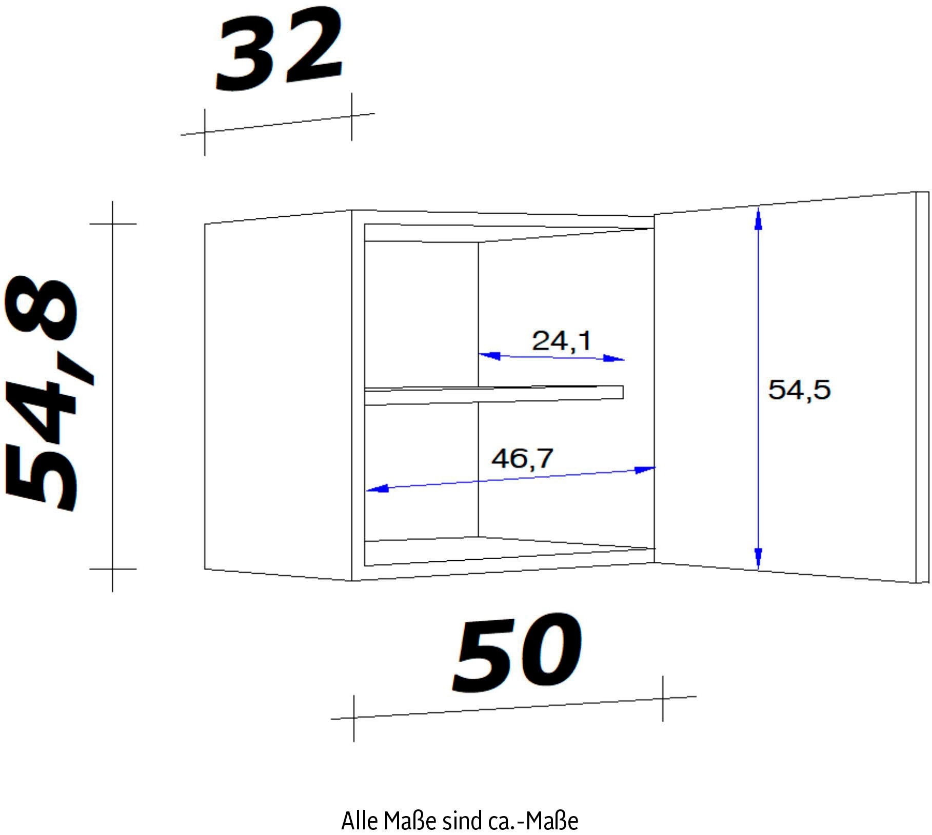 H bestellen (B x Flex-Well »Bergen«, 50 x 54,8 32 T) Hängeschrank cm x Raten x auf