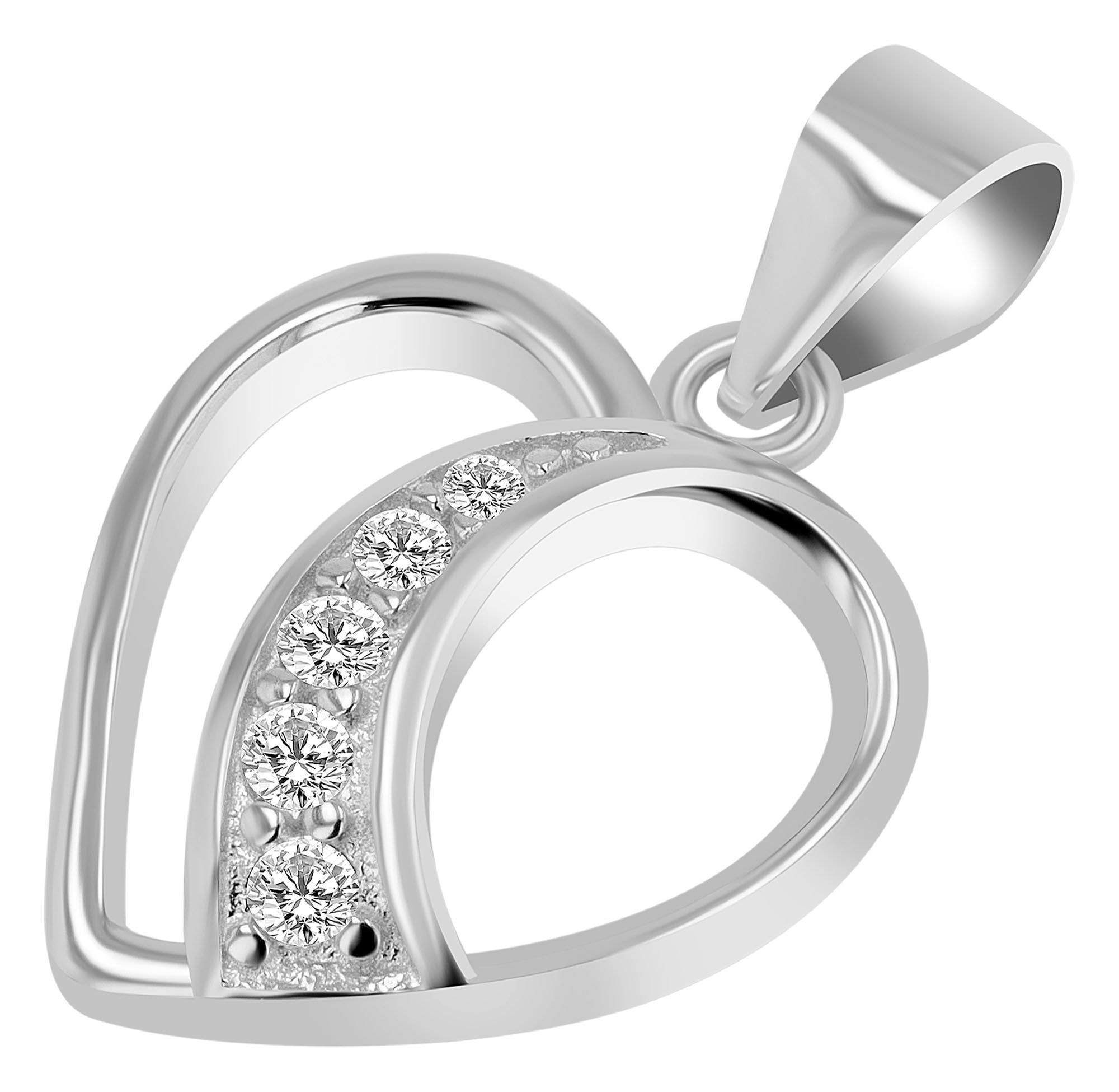 Adelia´s Herzanhänger »Damen Anhänger ¿ Herz Herzanhänger aus 925 Silber mit Zirkonia«