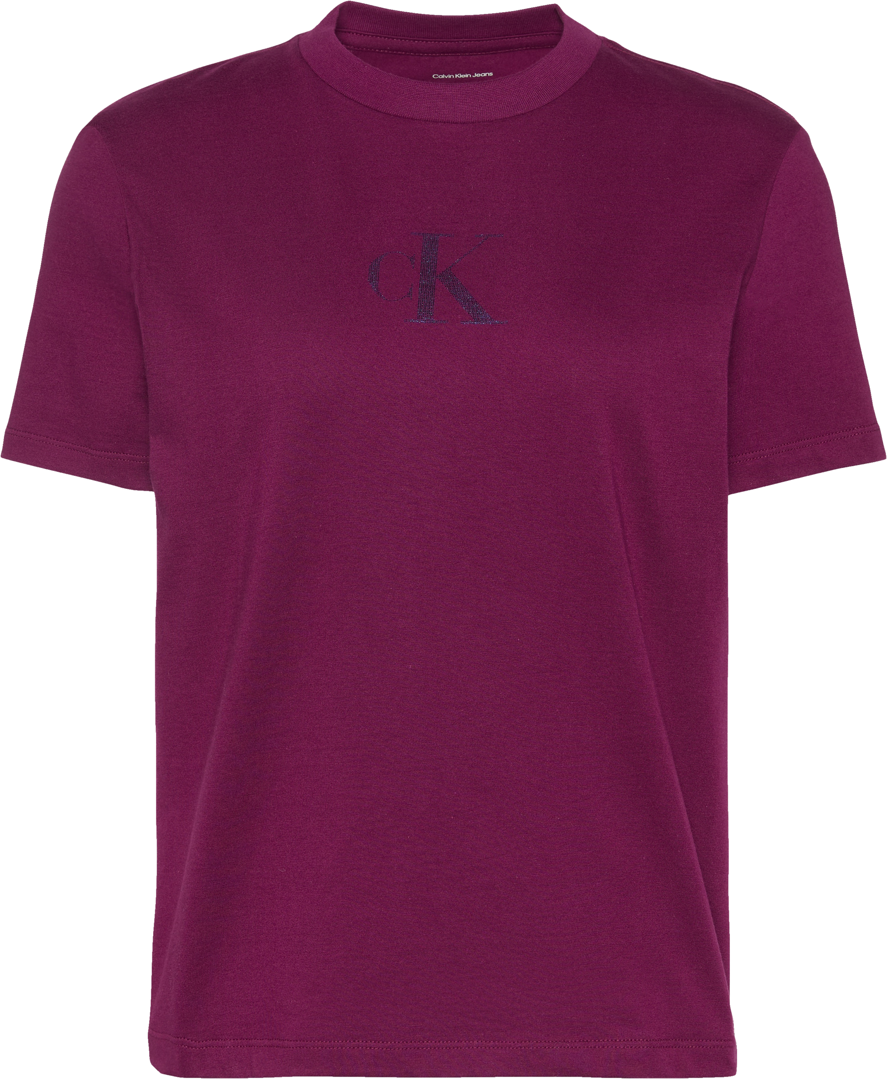Calvin Klein Jeans T-Shirt Regular Fit, glänzender Logodruck, Rundhalsausschnitt