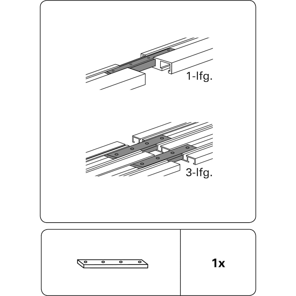 GARDINIA Gardinenstangenhalter »Schienenverbinder«, (1 St.), Serie Aluminium-Vorhangschiene