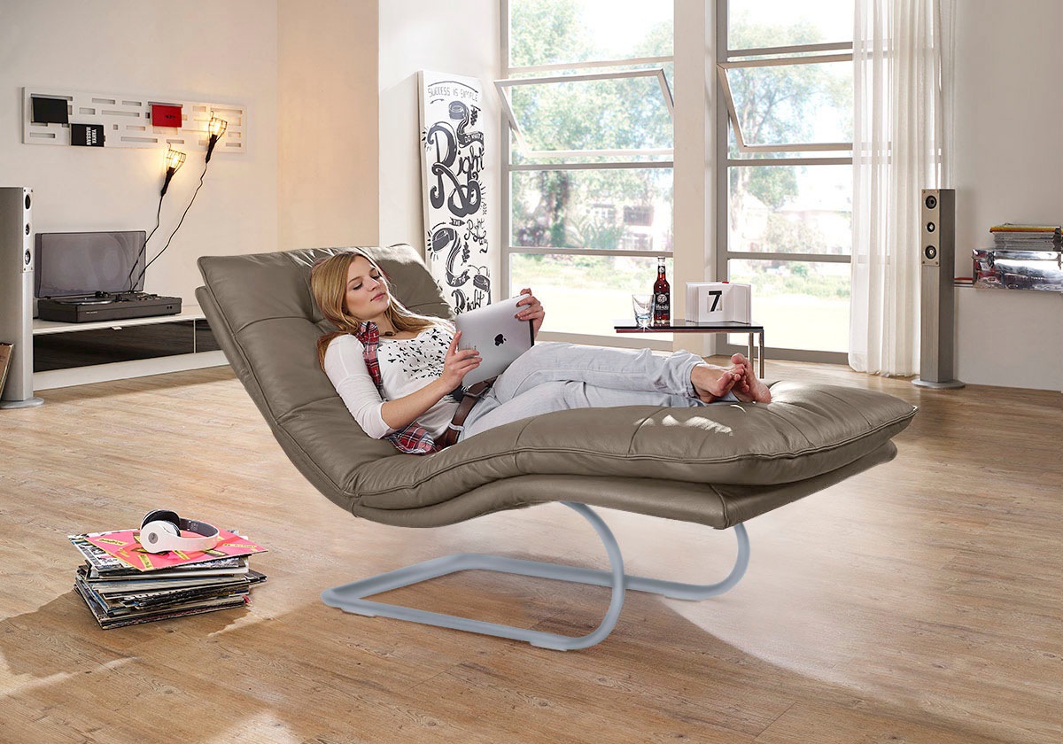W.SCHILLIG Relaxliege »daily dreams«, in Waffelkissen-Optik, wahlweise mit Motor, silber matt, in 2 Breiten