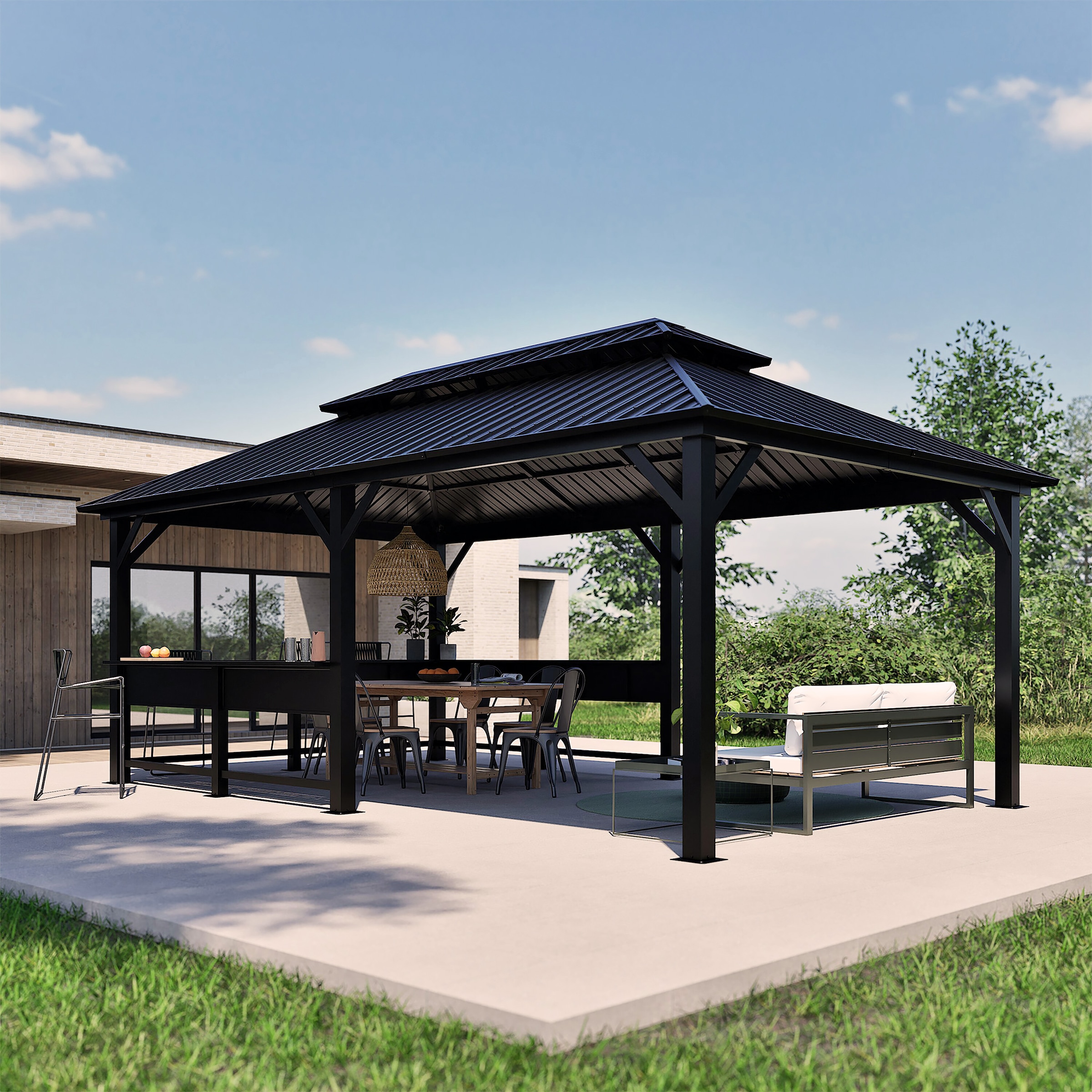 Sojag Pavillon »Bondi 1220 Schwarz« 598,7x363,8x307cm