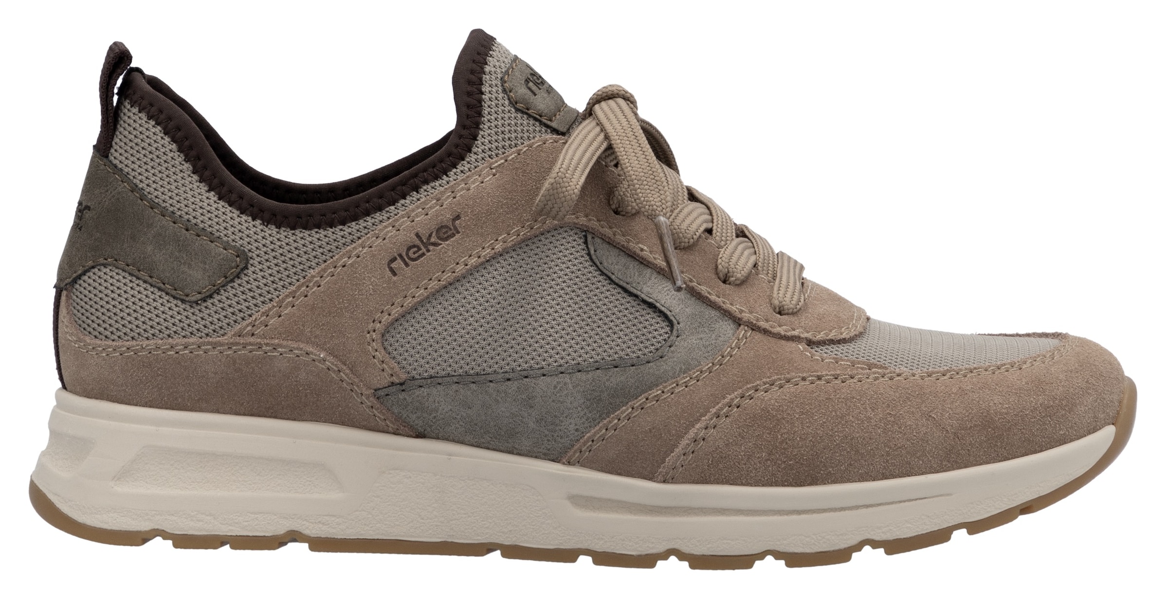 Rieker Slip-On Sneaker, Schlupfschuh, Halbschuh, Freizeitsneaker mit Schnürelement