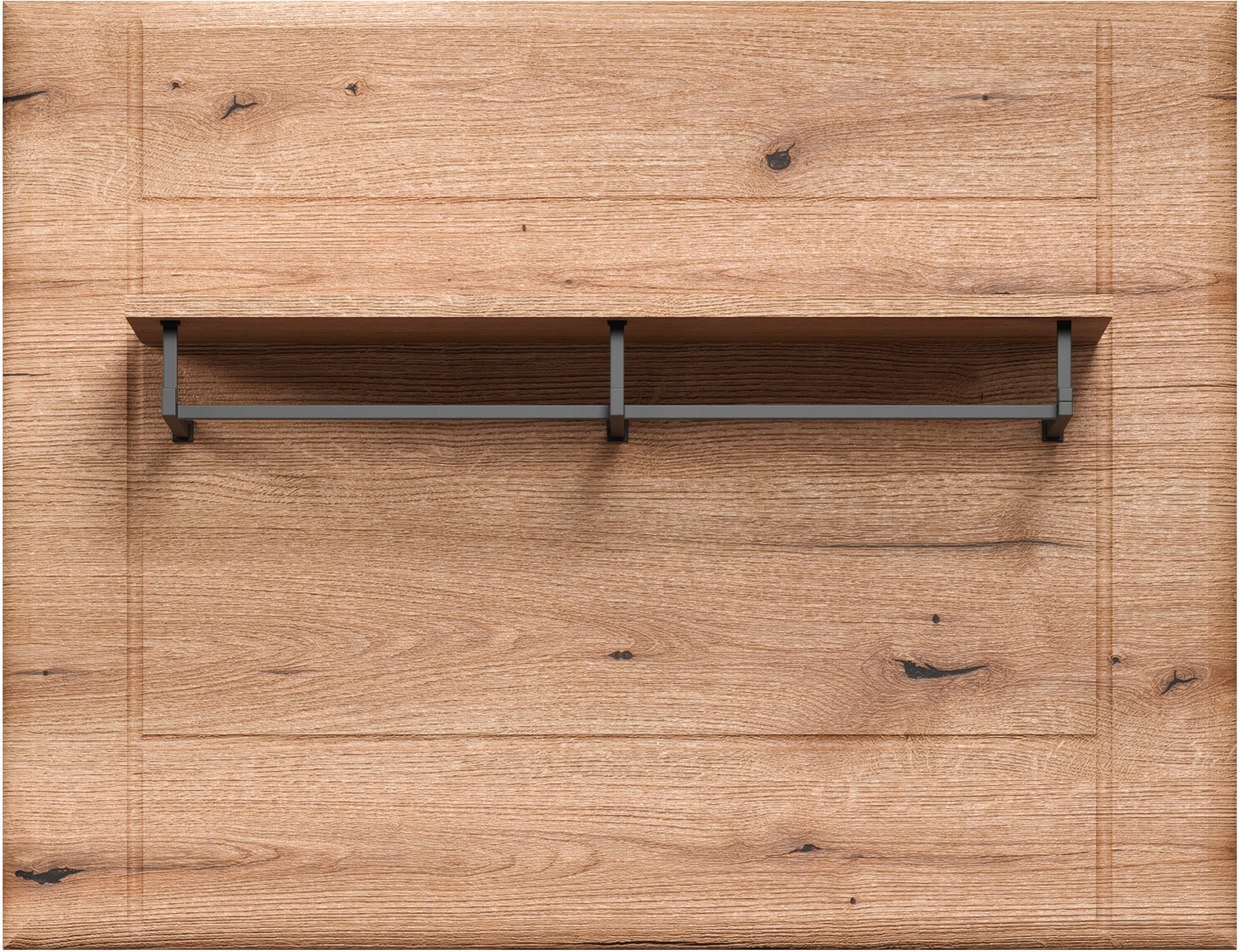INOSIGN Wandboard »Graz«, (Packung, 1 St.), Maße (B/H/T in cm): (91/70/26) - Farbe: Weiß Hochglanz und Eiche