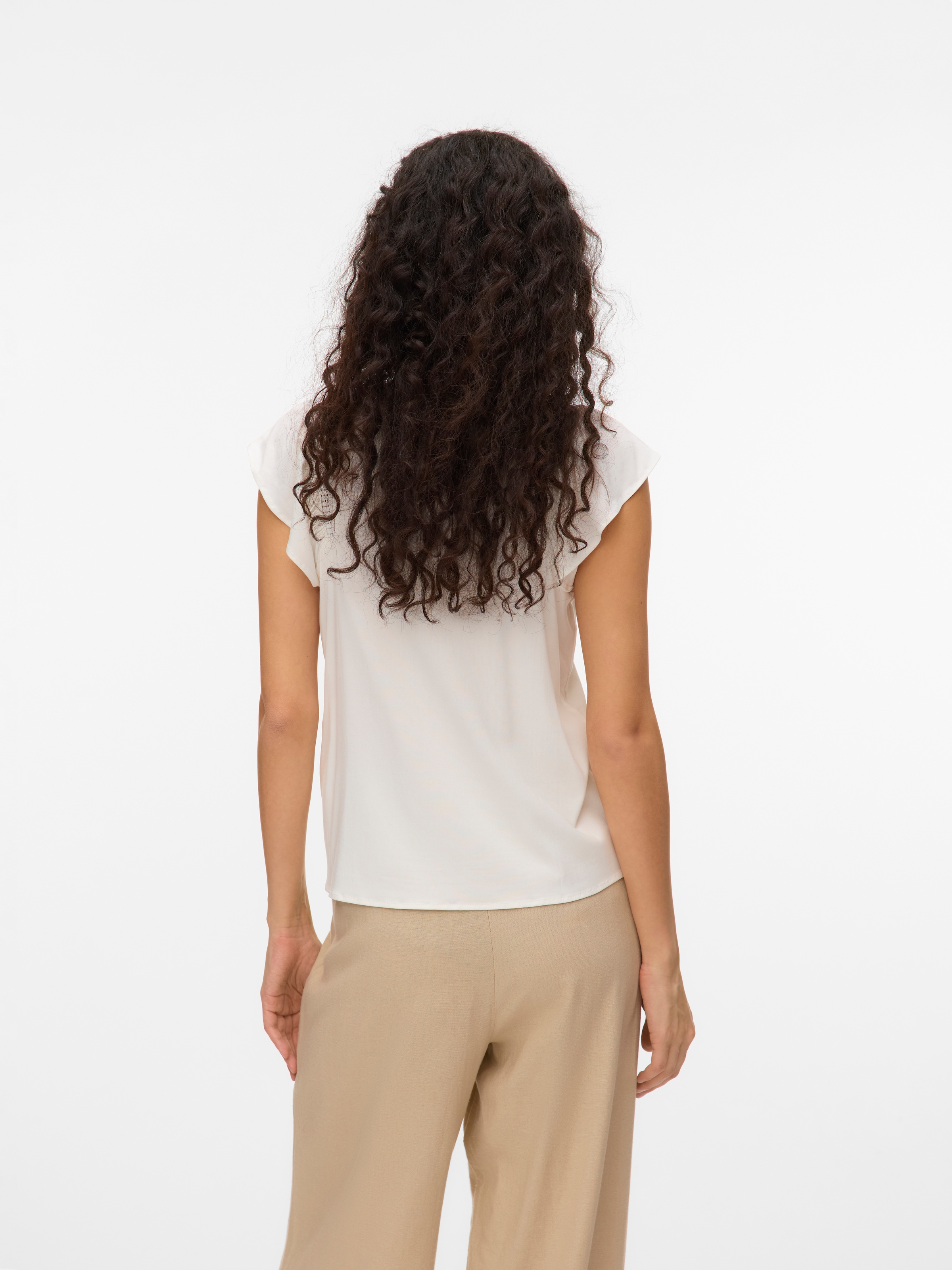 Vero Moda Kurzarmbluse »VMBELLA SS LACE TOP WVN GA NOOS«