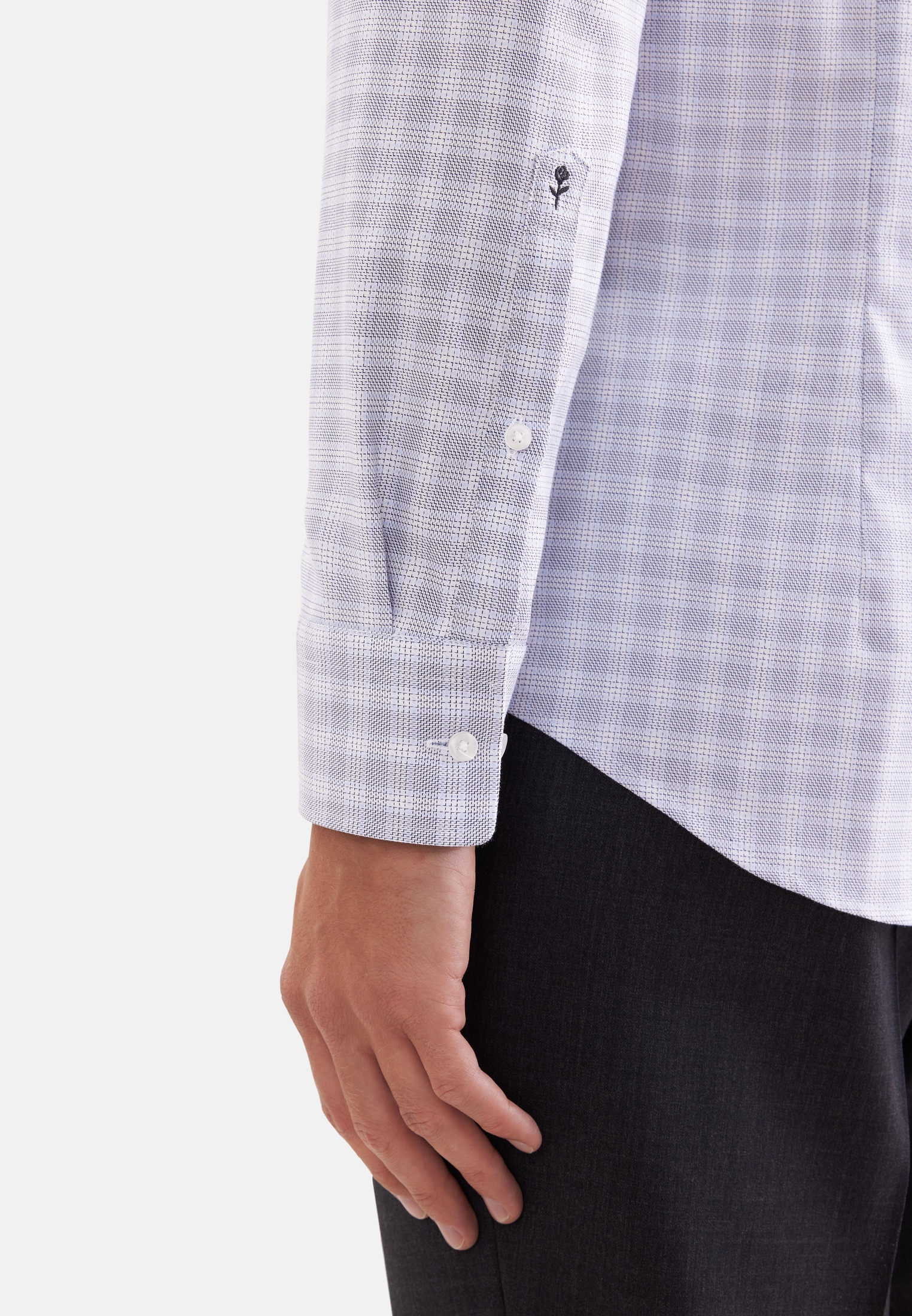 seidensticker Businesshemd »Schwarze Rose« Slim 1/1 Kentkragen Karo