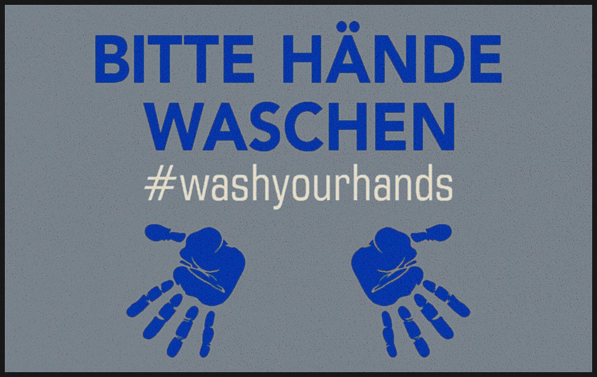wash+dry by Kleen-Tex Teppich »Bitte waschbar, rechteckig, Wohnzimmer mit Waschen«, Spruch, rutschhemmend, Hände