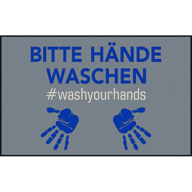 wash+dry by Kleen-Tex Teppich »Bitte Hände Waschen«, rechteckig, mit  Spruch, rutschhemmend, waschbar, Wohnzimmer
