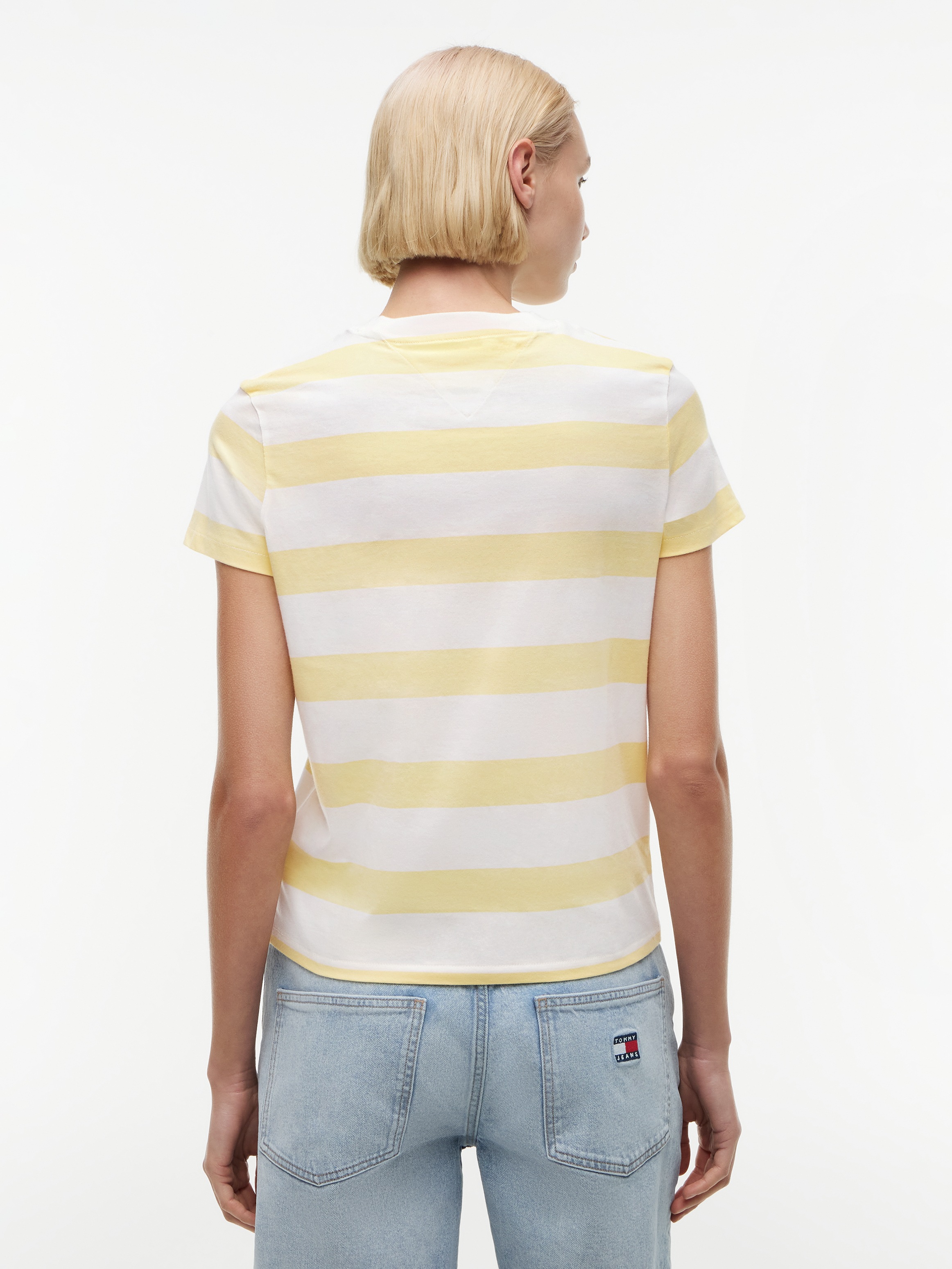 Tommy Jeans Kurzarmshirt »TJW REG S FLAG JERSEY SS TEE EXT« Baumwolle, regular fit, Kurzarm, Blockstreifen