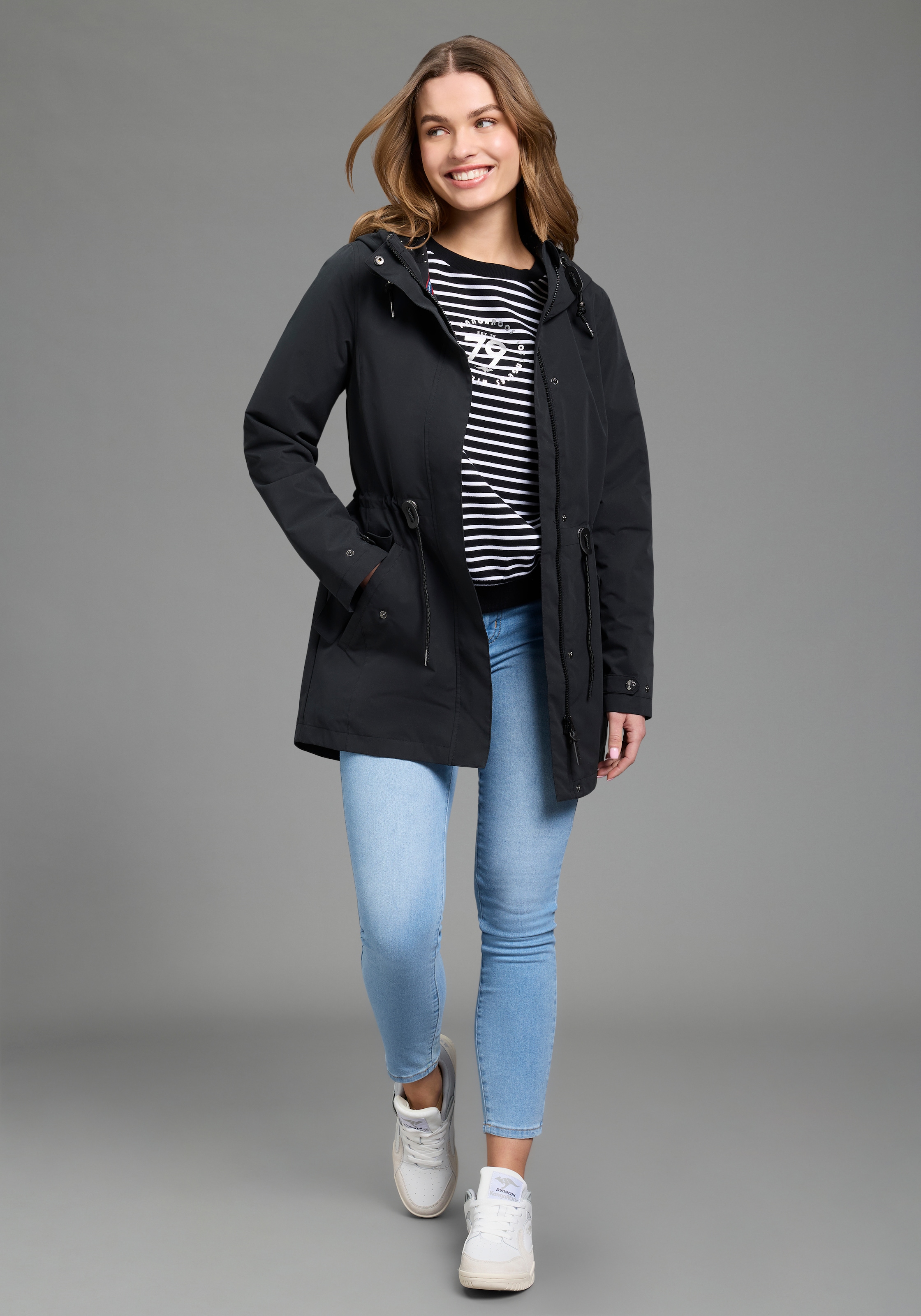 KangaROOS Outdoorjacke mit Kapuze Übergangsjacke mit Kapuze und Kordelzug