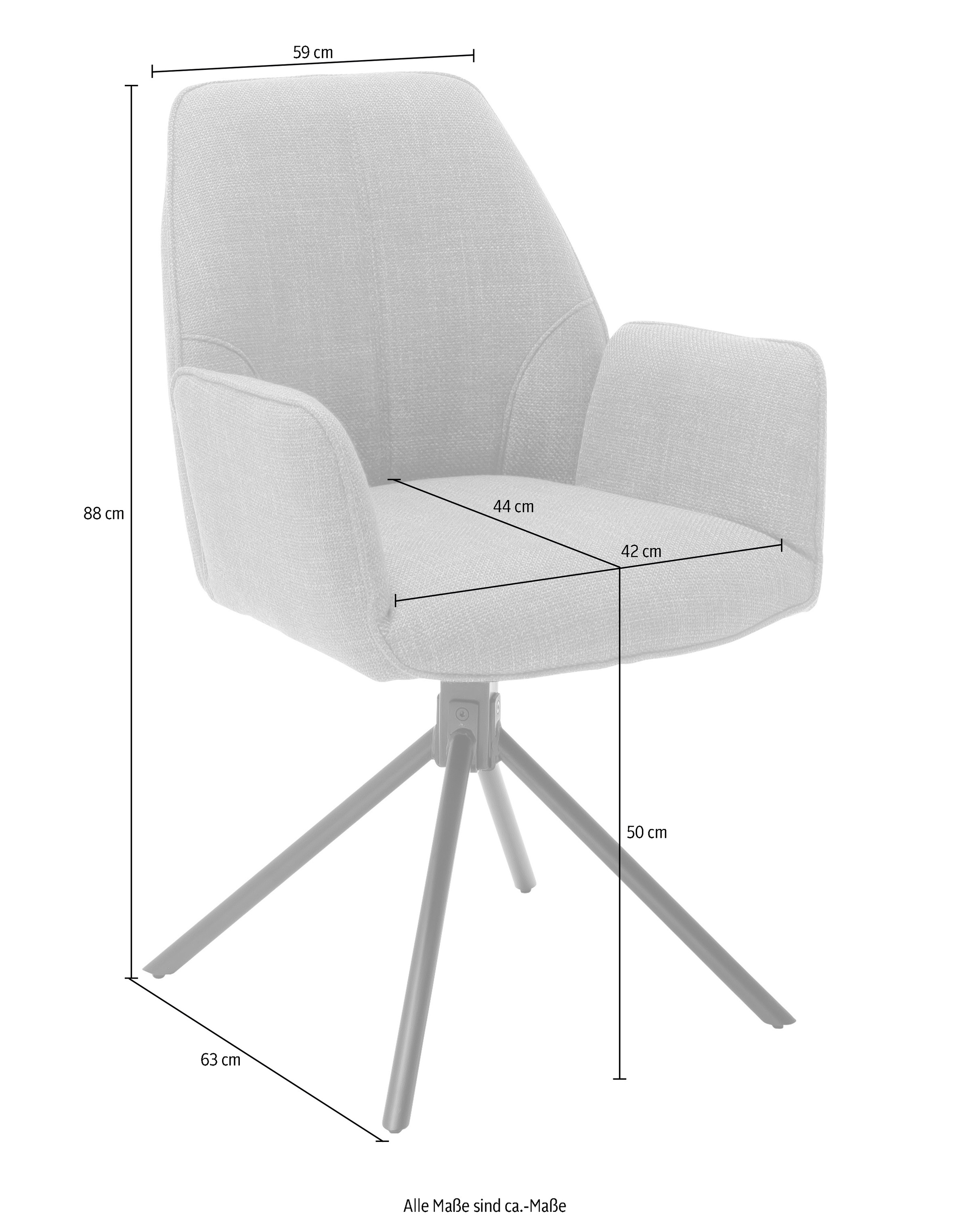 MCA furniture 4-Fußstuhl »Pemba«, (Set), 2 St., 2er-Set, 180°drehabr mit Nivellierung, Stuhl belastbar bis 120 kg