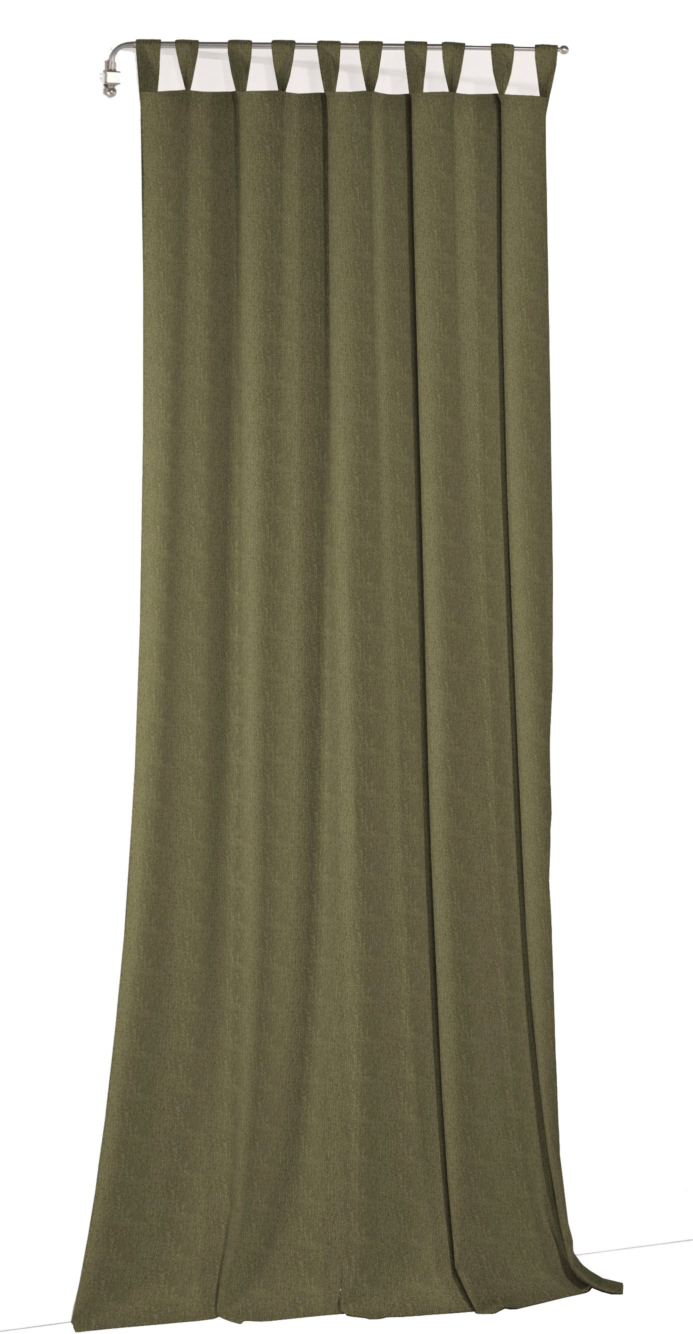 Wirth, Vorhang »Torbole« Schlaufen 1 Stk. tlg. nach Maß, moosgrün, Baumwolle, Polyester, 155 cm