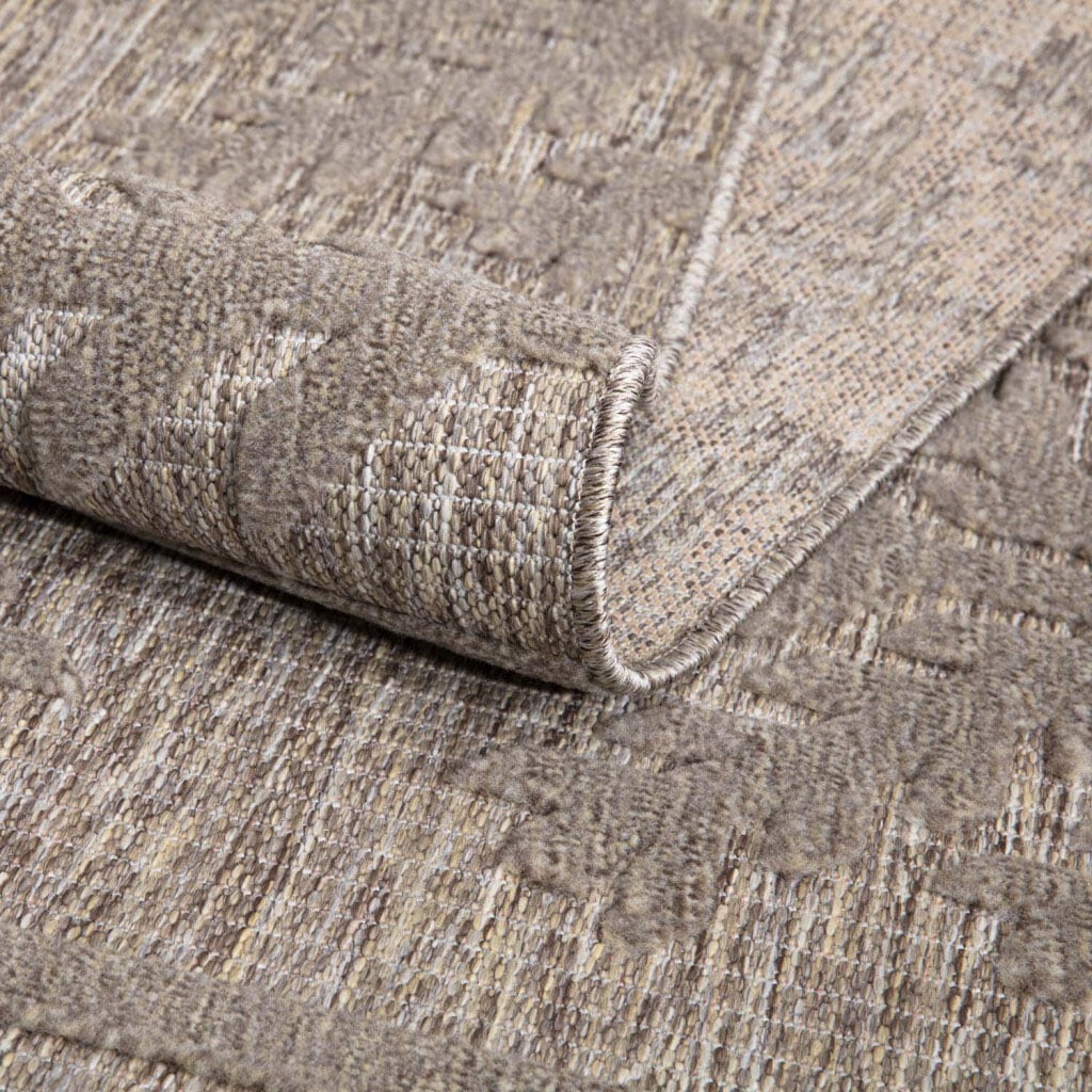 Carpet City Teppich »In-& Outdoorteppich Santorini 411, 3D-Effekt, Boho-Optik«, rund, 5 mm Höhe, Wetterfest & UV-beständig für Terrasse, Balkon, Küche, Flur