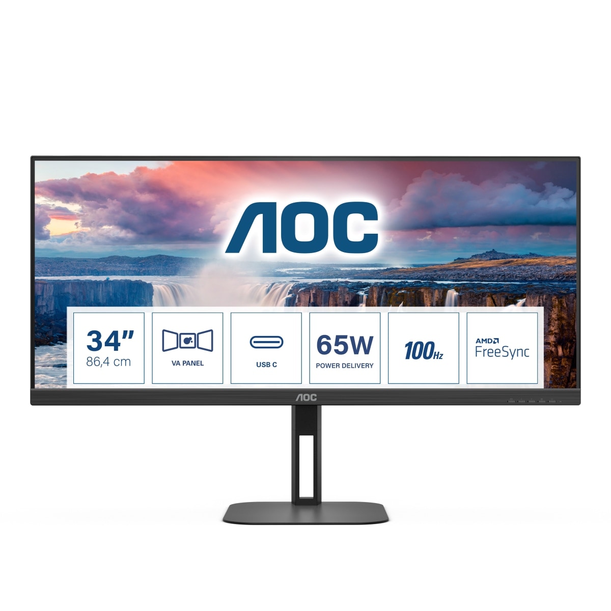 AOC Gaming-Monitor »U34V5C/BK«, 86,3 cm/34 Zoll, 3440 x 1440 px, 1 ms Reaktionszeit, 100 Hz