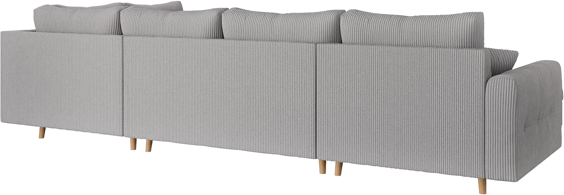 Home affaire Wohnlandschaft »CHARRE U-Form mit Ottomane, Maße B/T/H: 310/161/81 cm«, feine Steppung, lose Rücken- und Zierkissen, auch in Cord und Bouclé