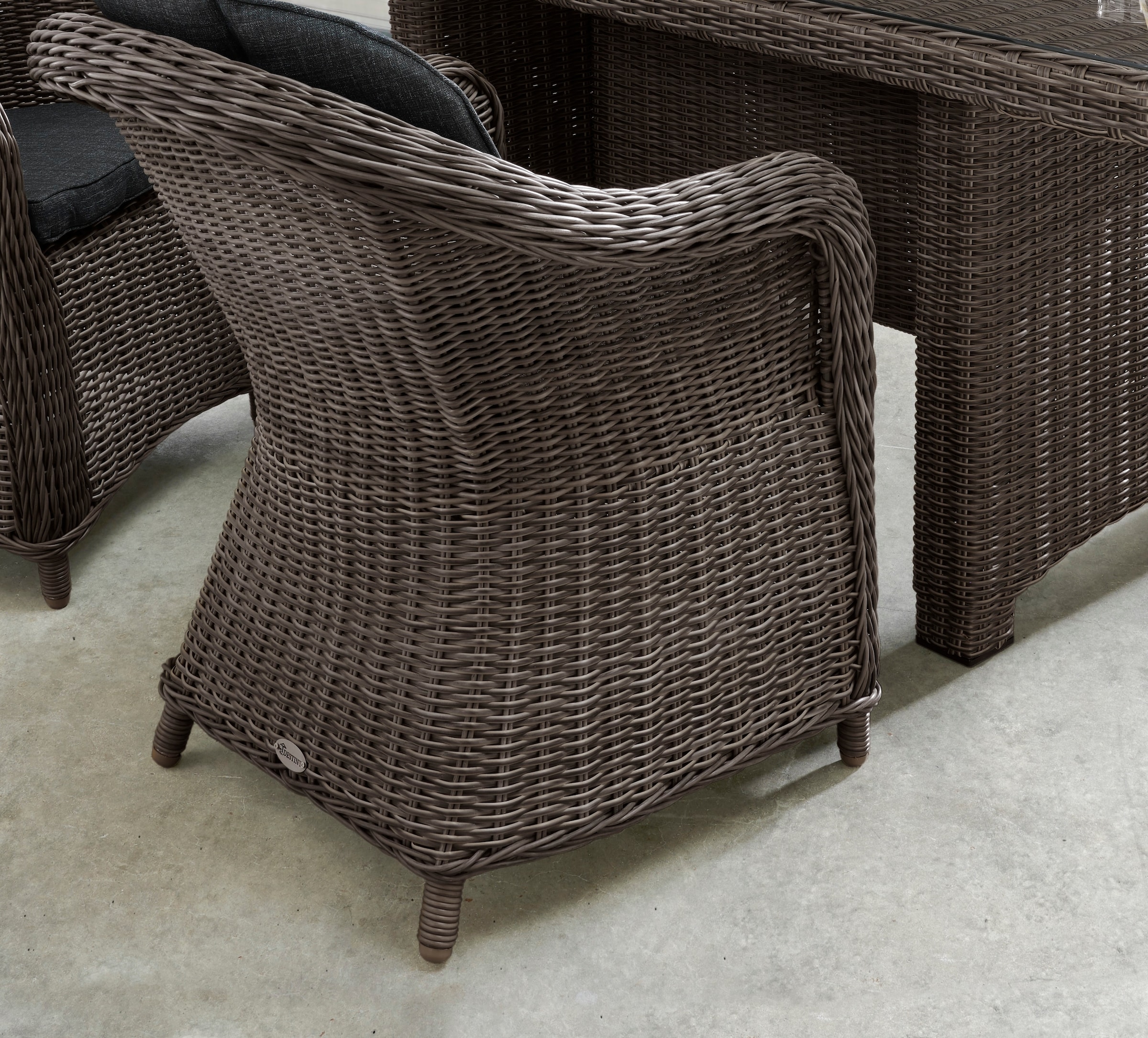 Destiny Garten-Essgruppe »MALAGA LUNA«, (13 tlg., 4x Sessel, 1x Tisch, inkl. Auflagen), Aluminium, Polyrattan