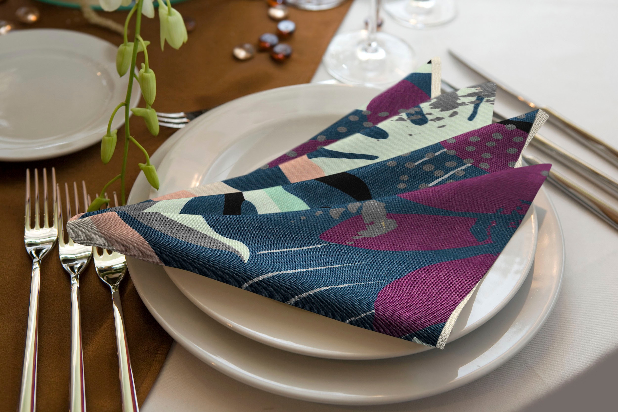 Adam Stoffserviette "Jungle" GOTS organic,zertifiziert durch CERES 0242Made in Germany