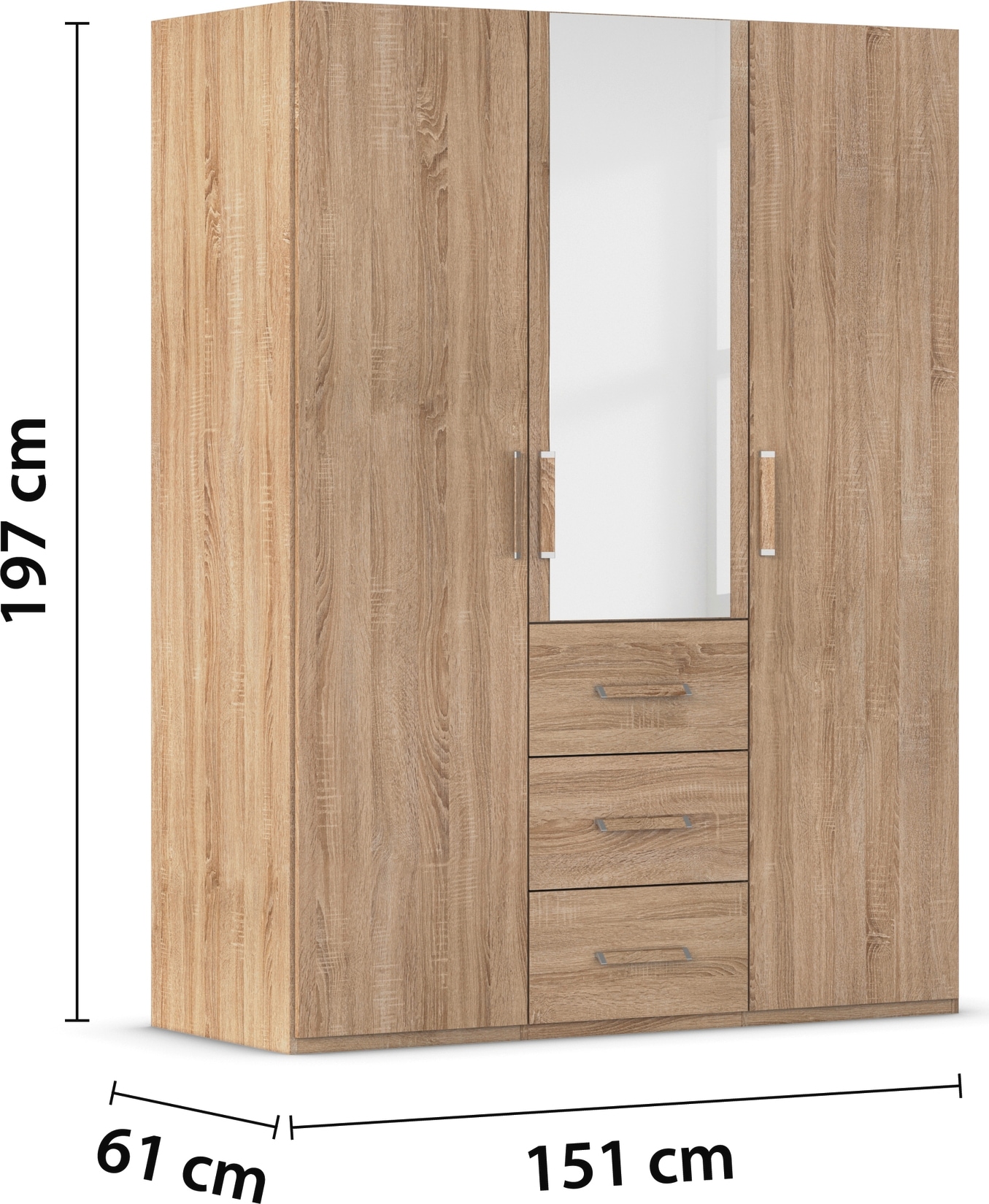 rauch Schlafzimmer-Set »Komplettschlafzimmer Schlafzimmer EVELYN« Set, 3 Stk. tlg. Schrank und Bett in 2 Breiten, Nachttisch mit Paneel MADE IN GERMANY