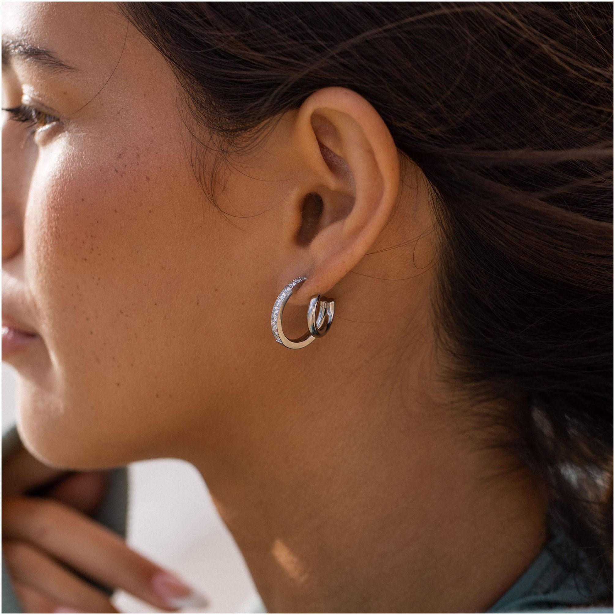 Purelei Paar Ohrstecker »Schmuck Geschenk Double Glitter Ohrringe, 23121«, mit Zirkonia (synth.)