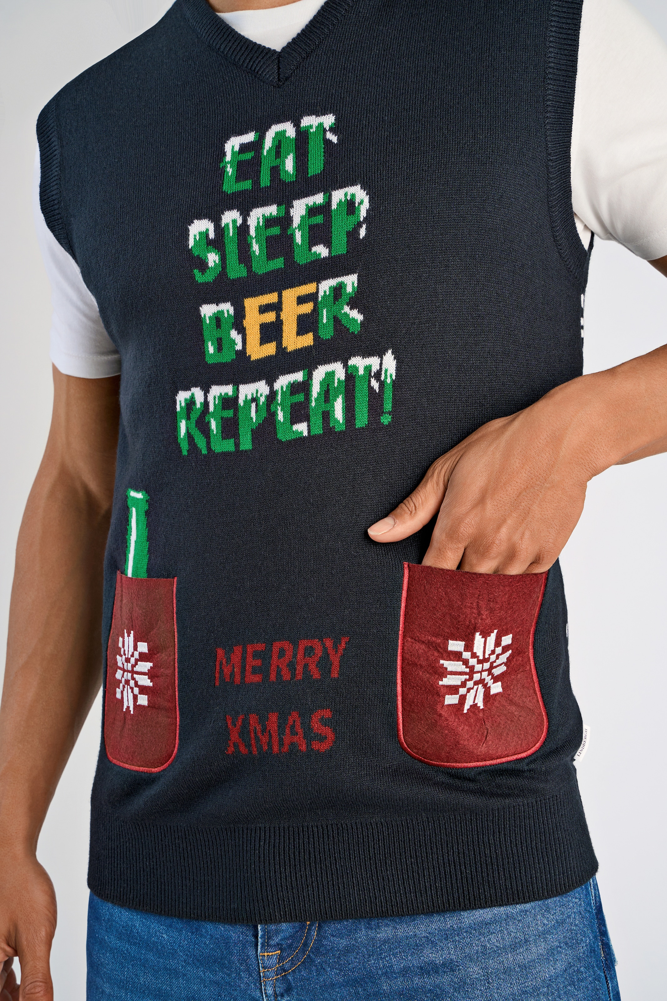 LINDBERGH Pullunder , mit weihnachtlichem Intarsien Muster
