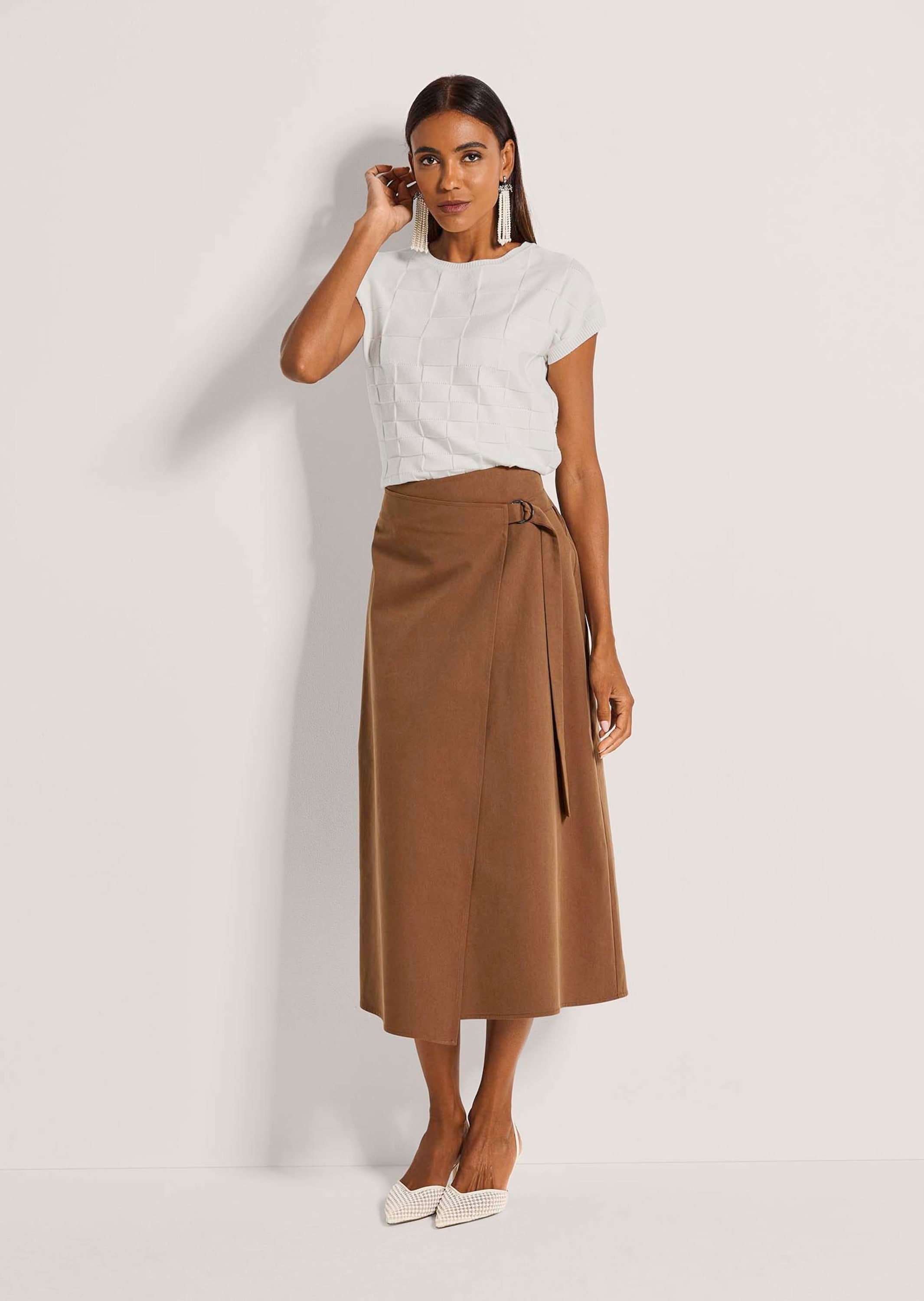 MADELEINE Midirock »Midirock Stilvoller Wickelrock mit Bindeband« Rock in Wickeloptik