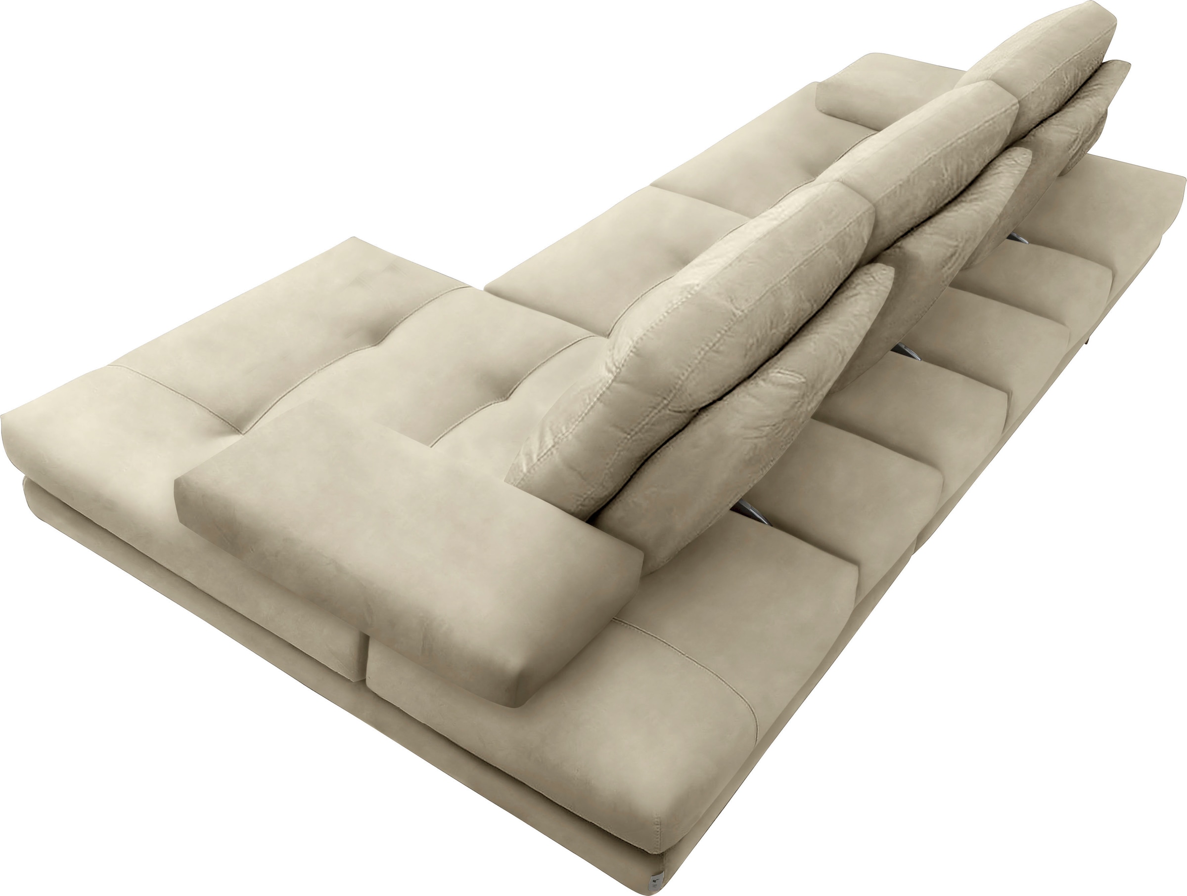 CALIA ITALIA Ecksofa »Toby Wing, L-Form, Designsofa mit sensationellem Sitzkomfort«, inklusive Sitztiefenverstellung, Füße in chrom glänzend