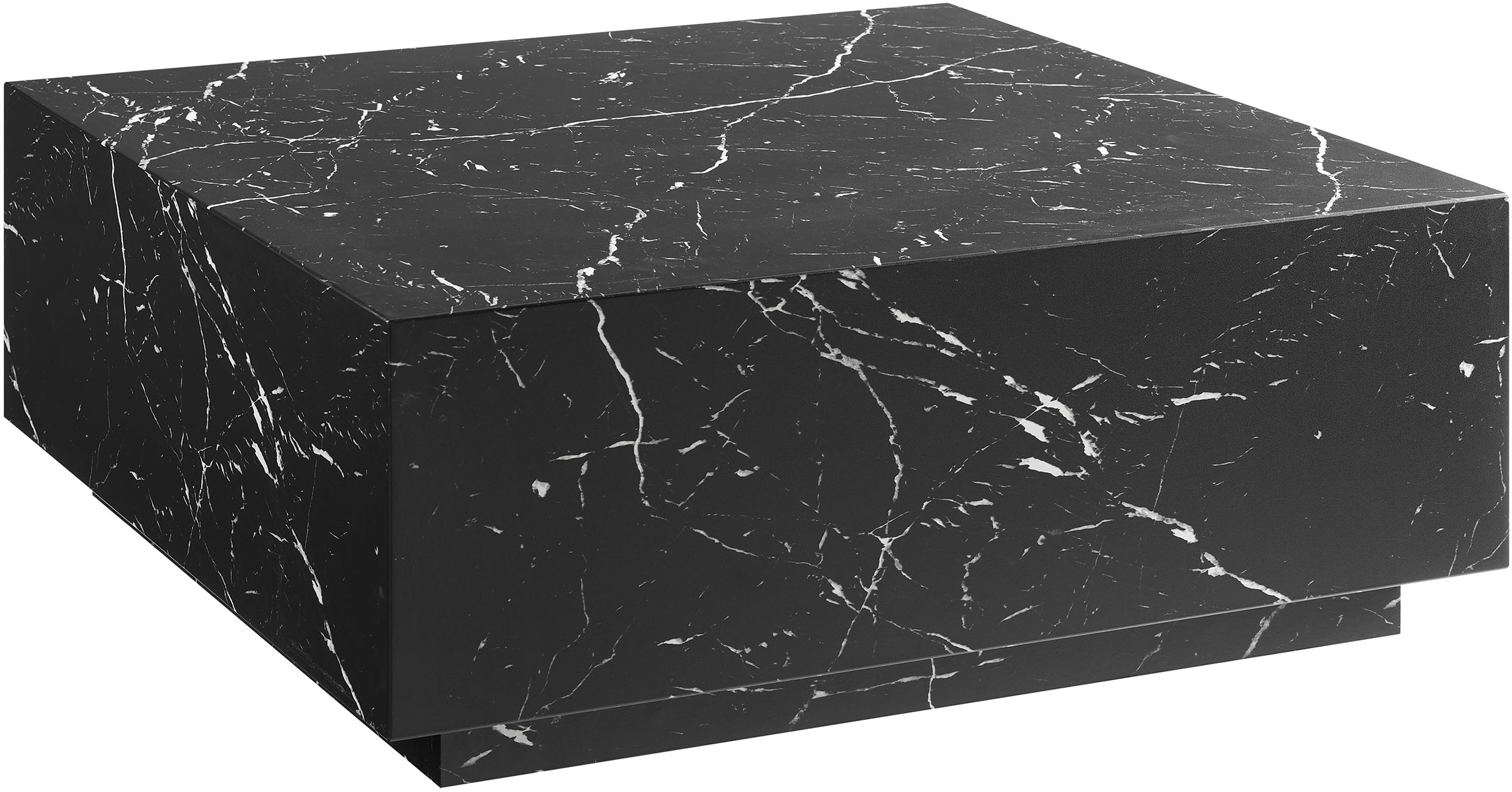SalesFever Couchtisch »Almería Beistelltisch in Schwebe-Optik«, quadratisch 90x90 cm, in Marmoroptik foliert