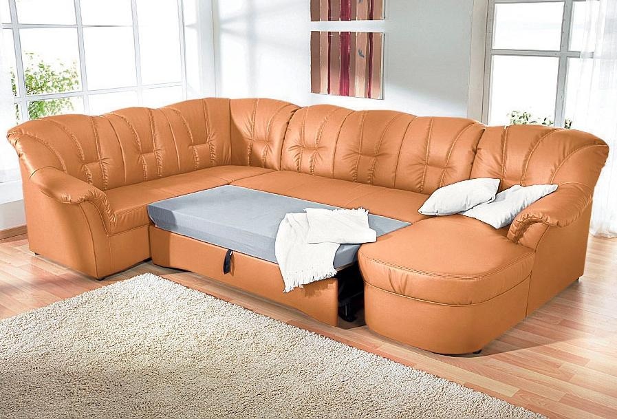 DOMO collection Wohnlandschaft »Papenburg, zeitlose Rückensteppung, elegante Formensprache, U-Form«, in großer Farbvielfalt, wahlweise mit Bettfunktion