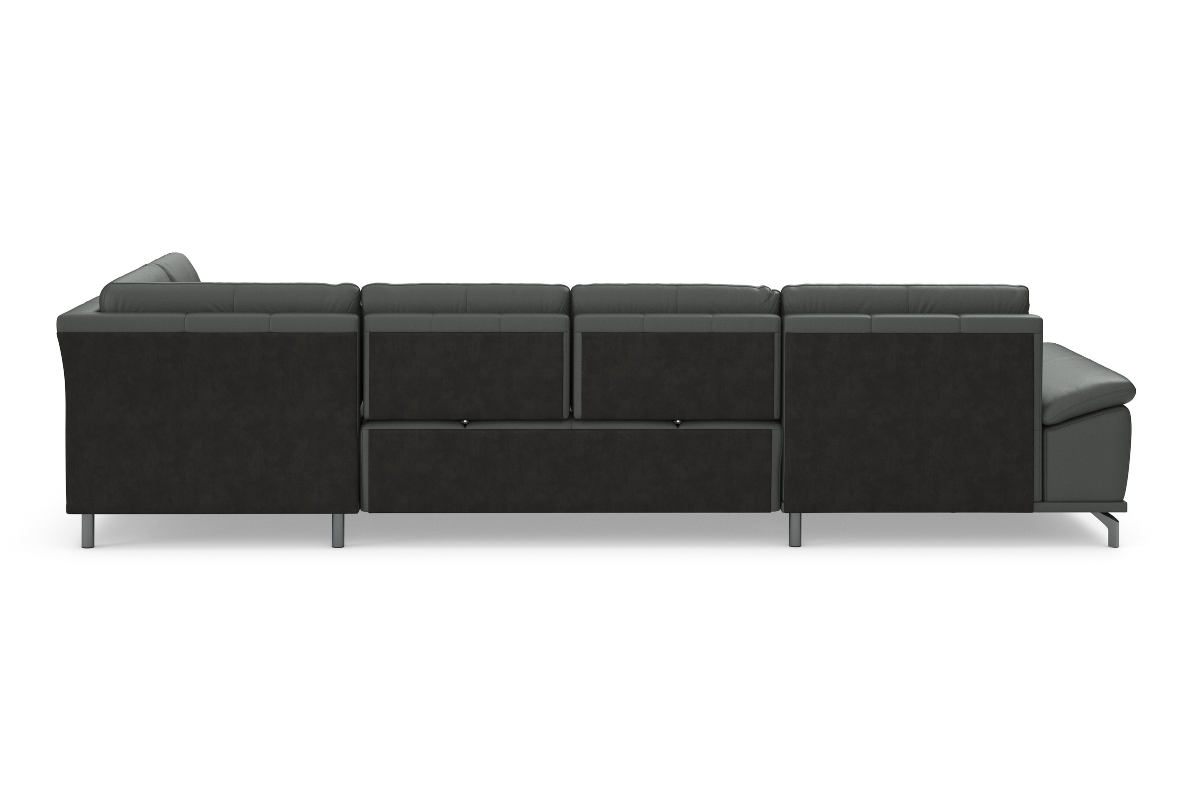 Places of Style Wohnlandschaft »Costello U-Form, mit Sitztiefenverstellung, Armteilverstellung und«, 3 Nierenkissen, optional Bettfunktion und Bettkasten