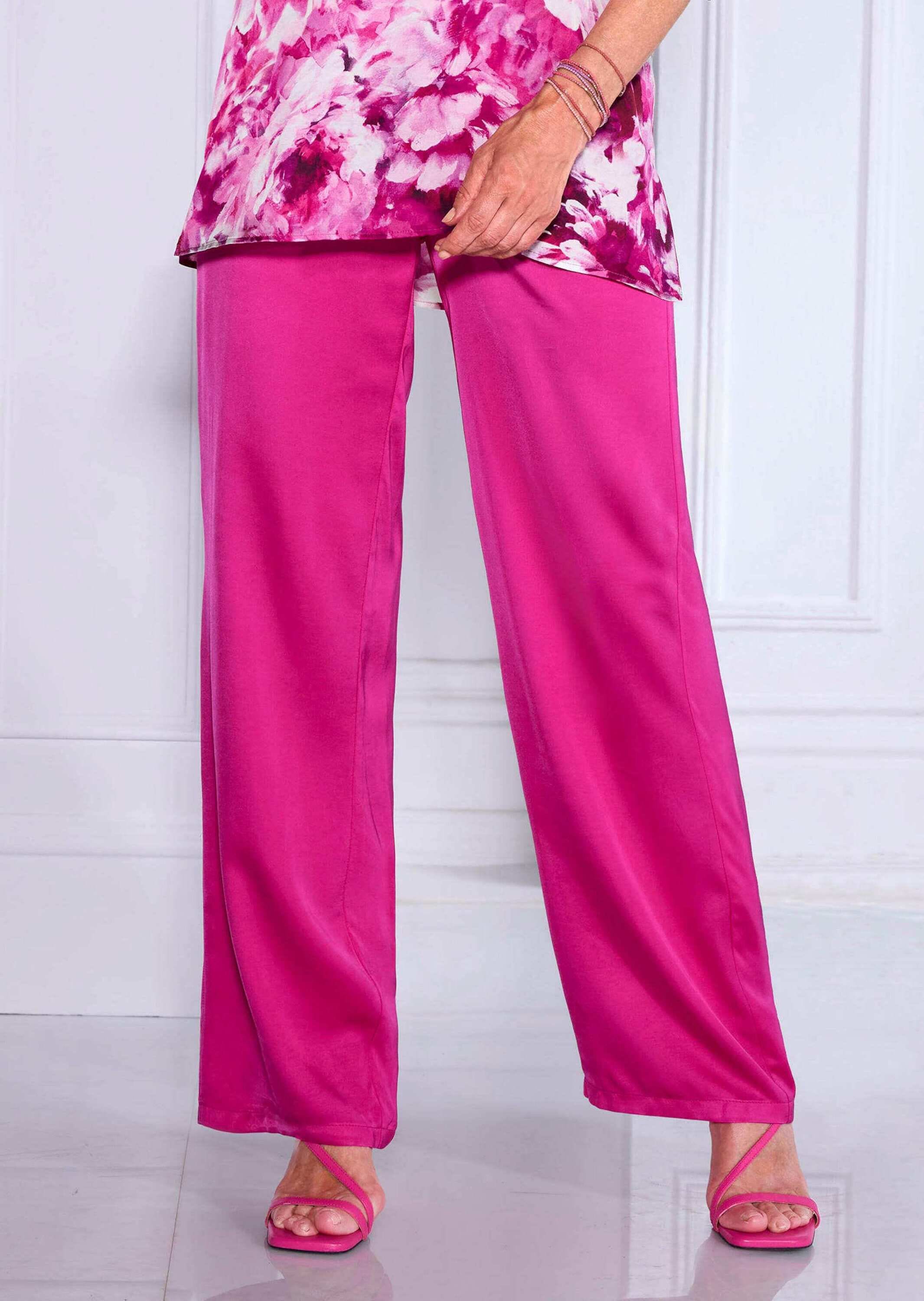 GOLDNER Schlupfhose »Kurzgröße Satinhose VERA mit weitem Bein«