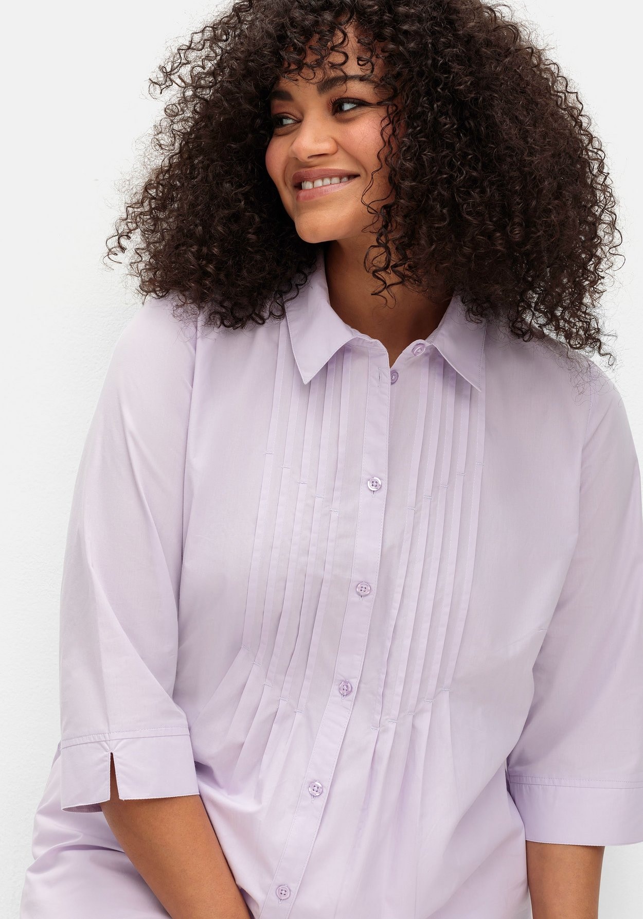 Sheego Hemdbluse »Bluse mit Biesen und 3/4-Ärmeln«