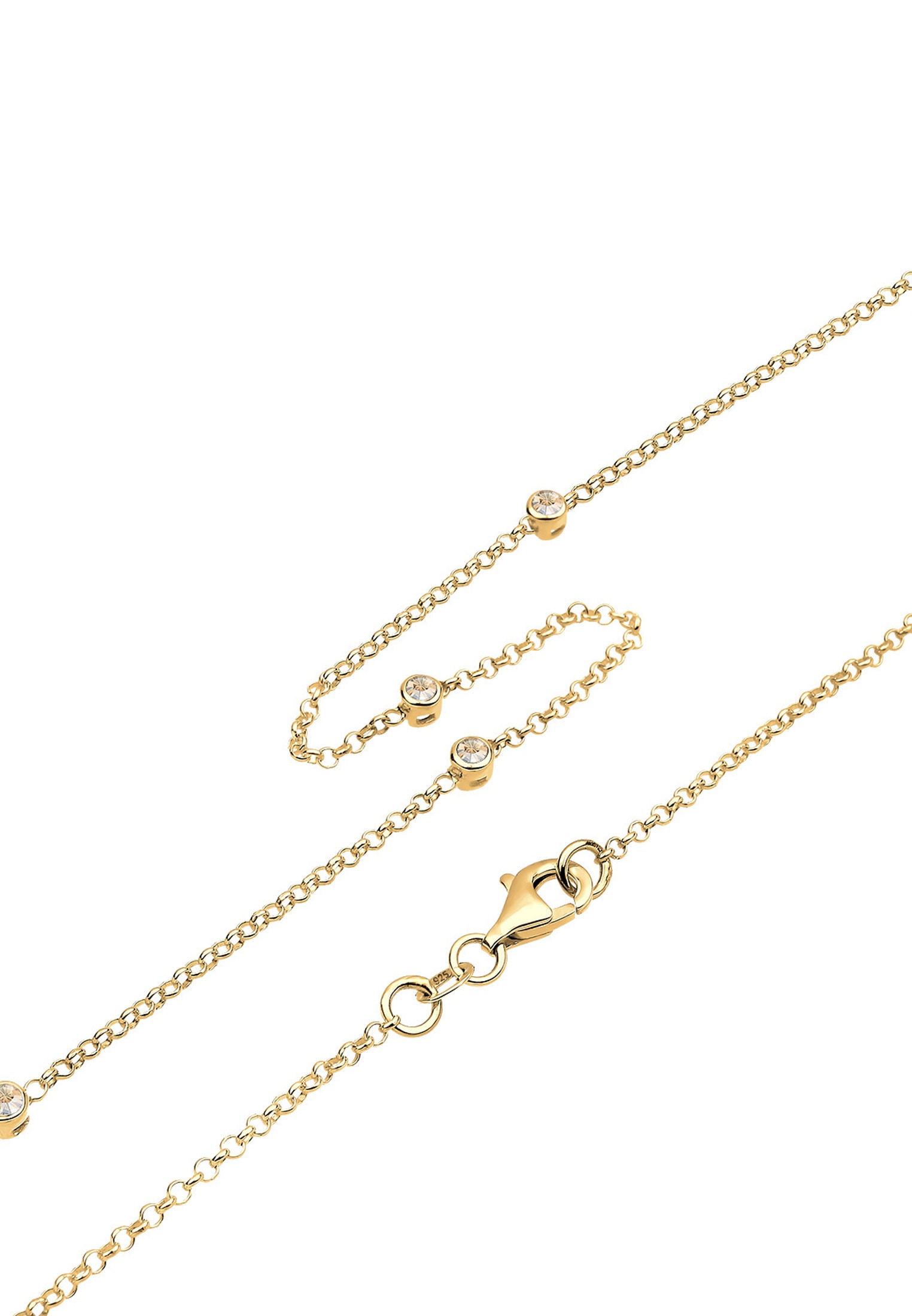 Elli Silberkette »Halskette Solitär Basic Kristalle 925 Silber«
