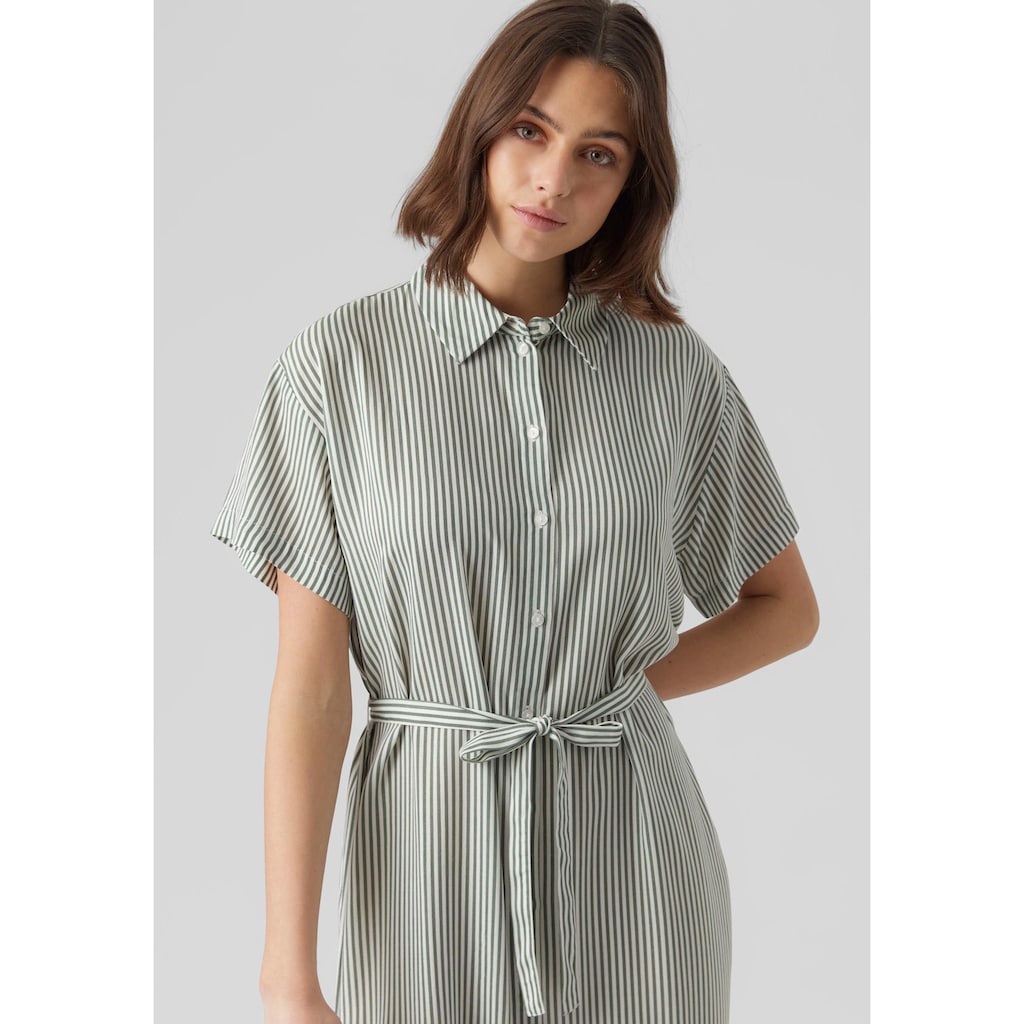 Vero Moda Hemdblusenkleid »VMBUMPY SS CALF SHIRT DRESS NOOS«