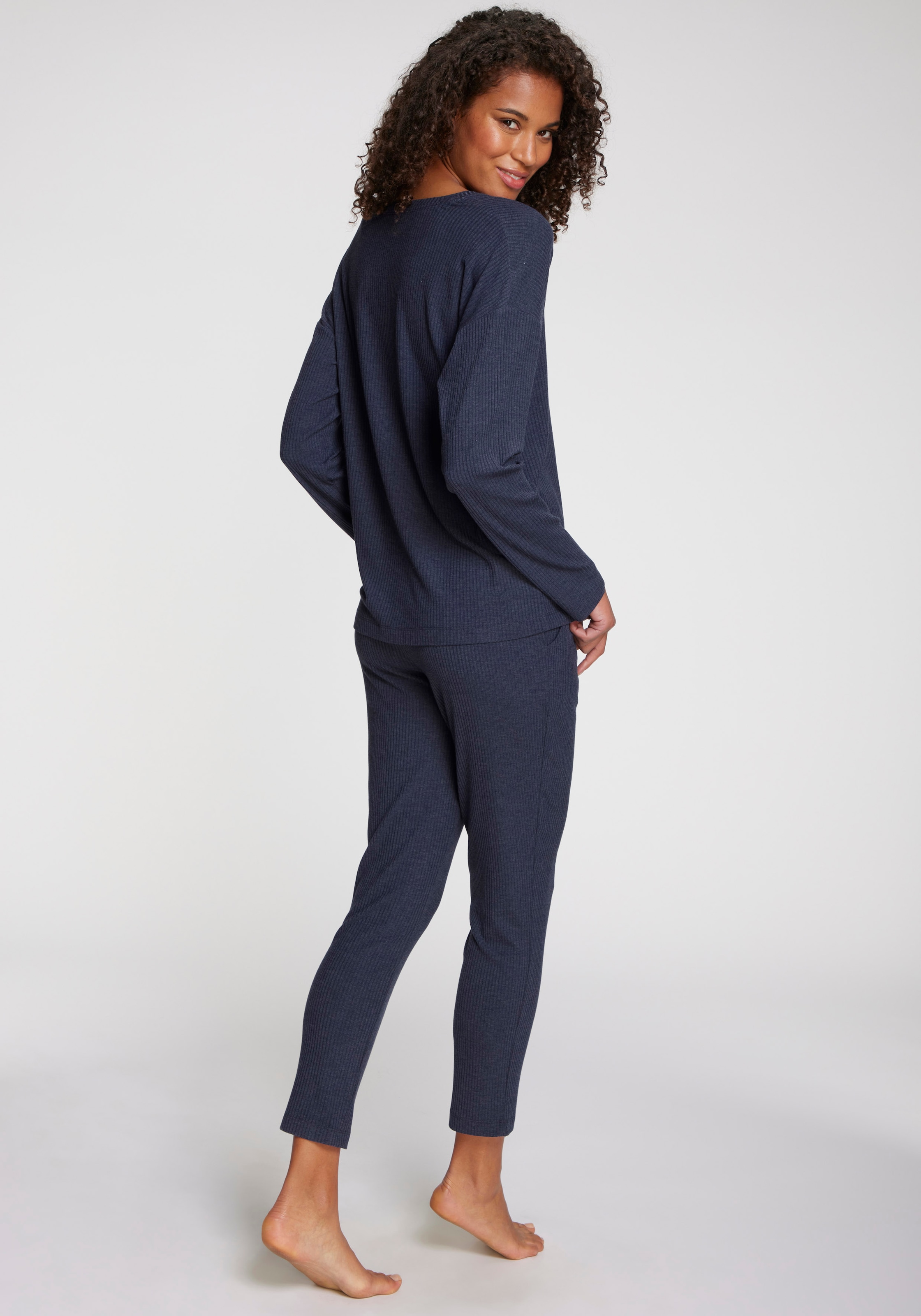 s.Oliver Pyjamahose, Aus weicher Rippqualität