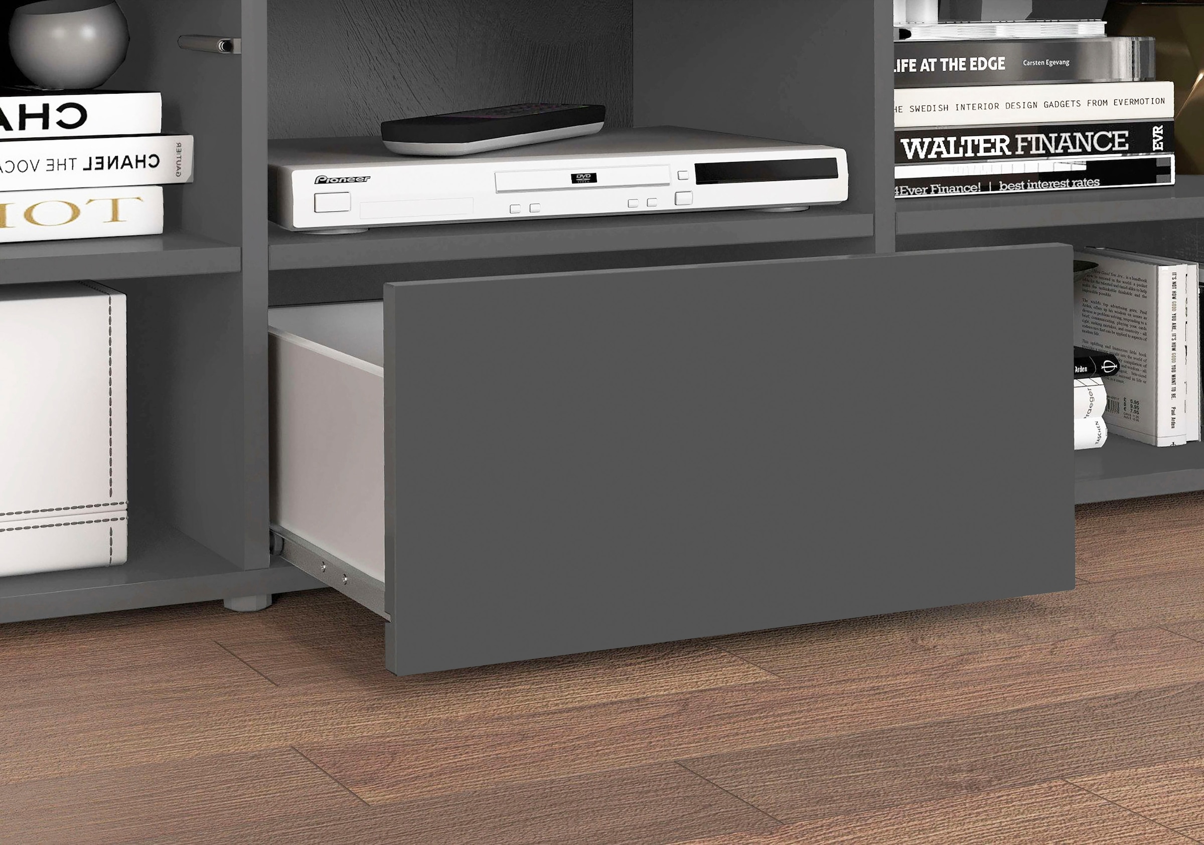 INOSIGN Lowboard »CHRONOS Breite 155 cm mit 2 Türen, 1 Schublade,1 offenes Fach« 1 Stk. tlg. TV-Board, Sideboard niedrig, Grifflos mit Push to Open 'Made in Italy'