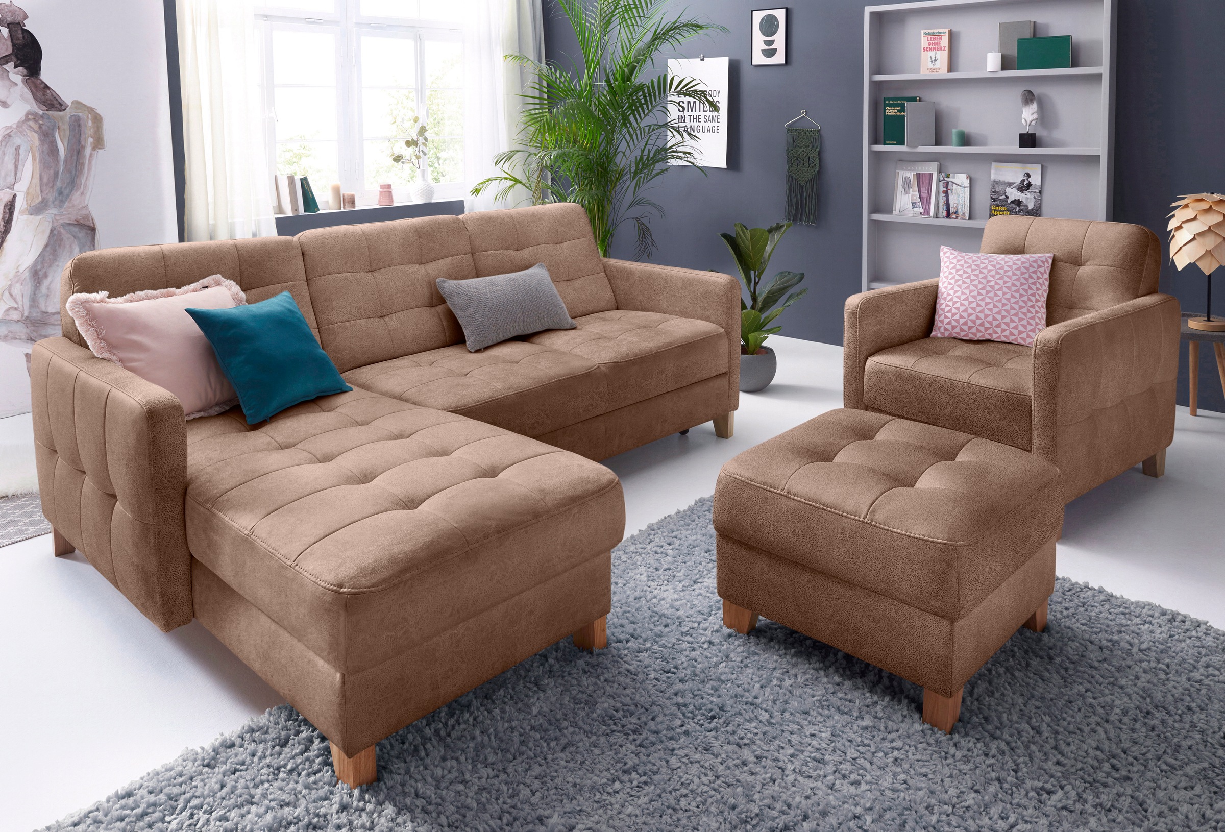 exxpo - sofa fashion Hocker »Elio bequemer Sitzkomfort und aufwendiger Detailverarbeitung«, mit Staufach unter der Sitzfläche