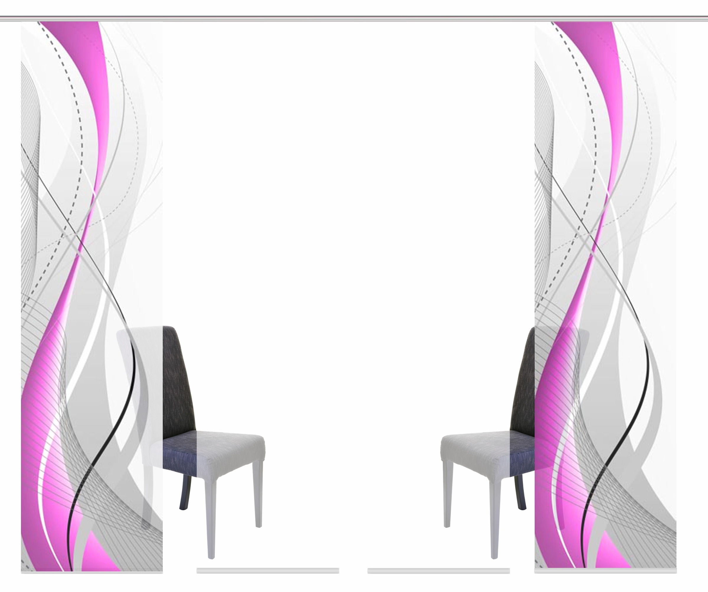 HOME WOHNIDEEN Schiebegardine »WUXi« Klettband 4 Stk. tlg. HxB: 245x60, inkl. Befestigungszubehör