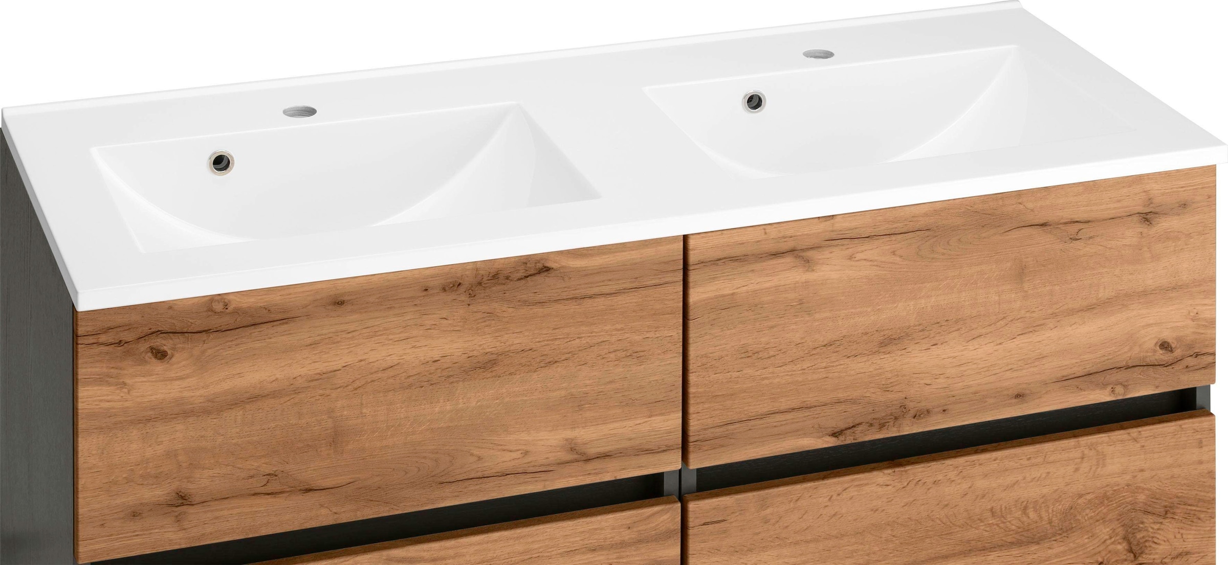 welltime Waschbeckenunterschrank »Lucca«, Badmöbel, Waschtisch inkl. Waschbecken, Breite 120 cm