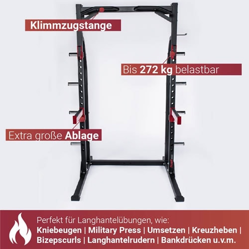 Fuel Fitness Heimtrainer »FUEL Fitness HR400 Half Cage mit Scheibenständer, bis 272 kg«
