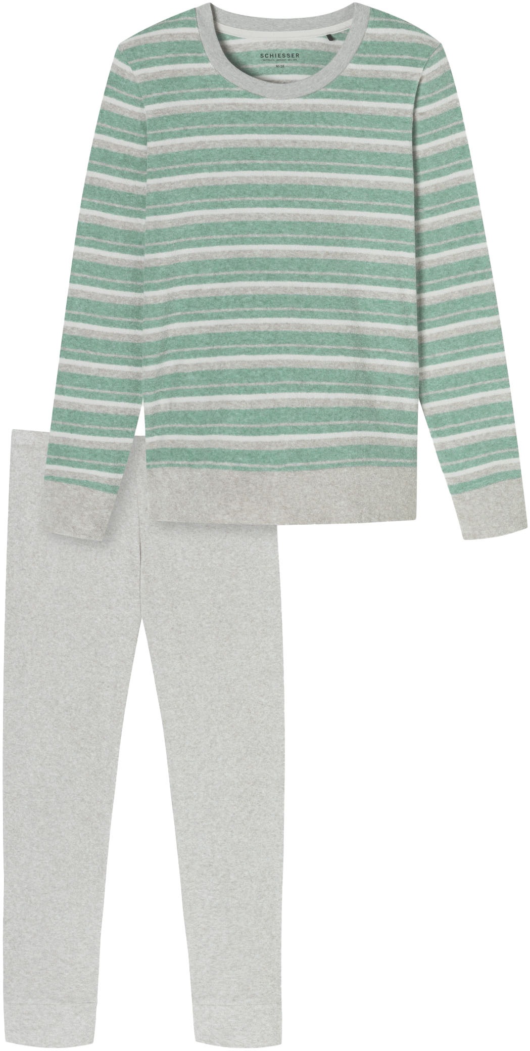 Schiesser Schlafanzug »Casual Essentials«, (2 tlg.), mit Kontrastbesatz am Ausschnitt