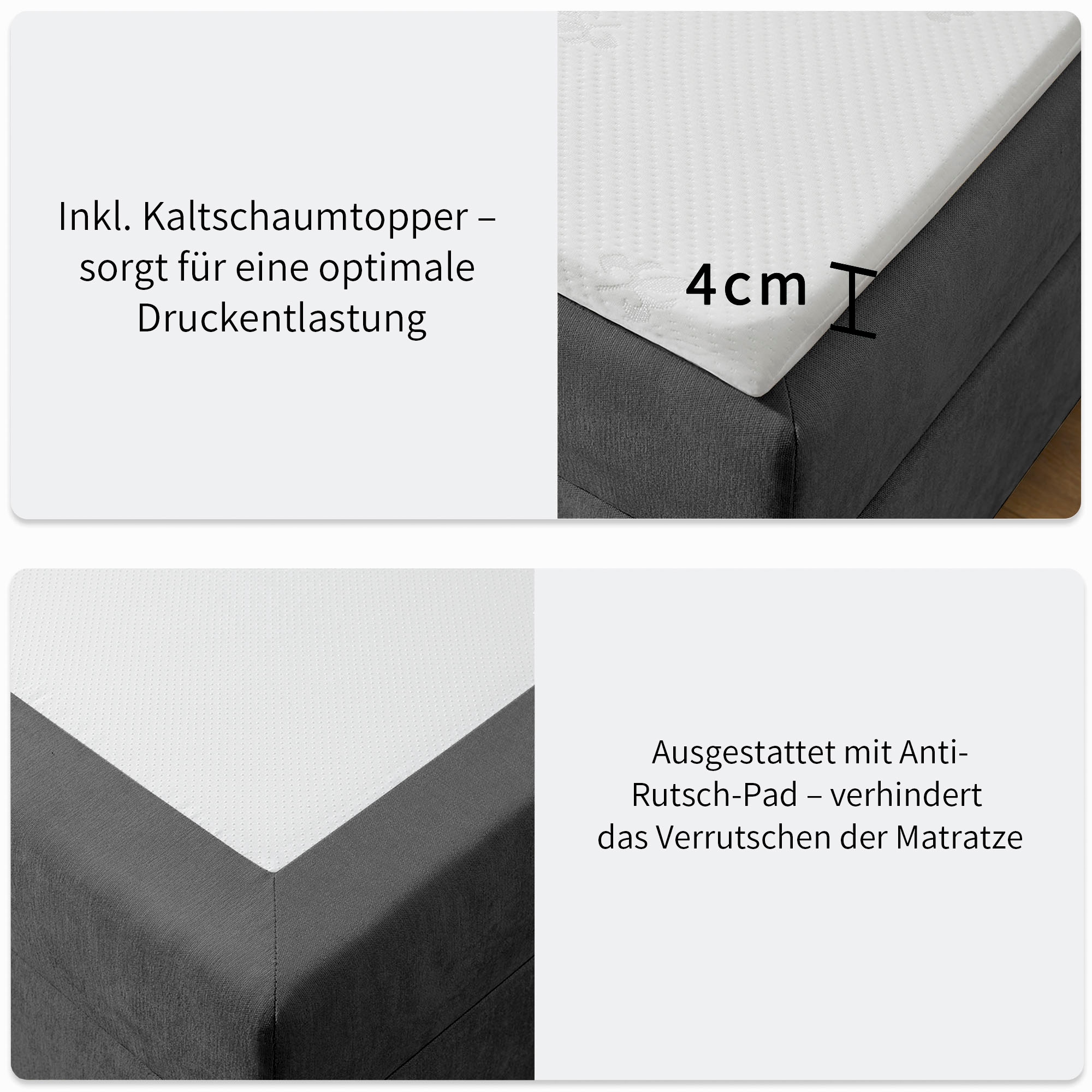 OTTO home Boxbett »Tommes inkl. Bettkasten und Topper, Liegefläche 180x200cm« erhältlich in der Größe 180x200 cm, inkl. Aufbauvideo