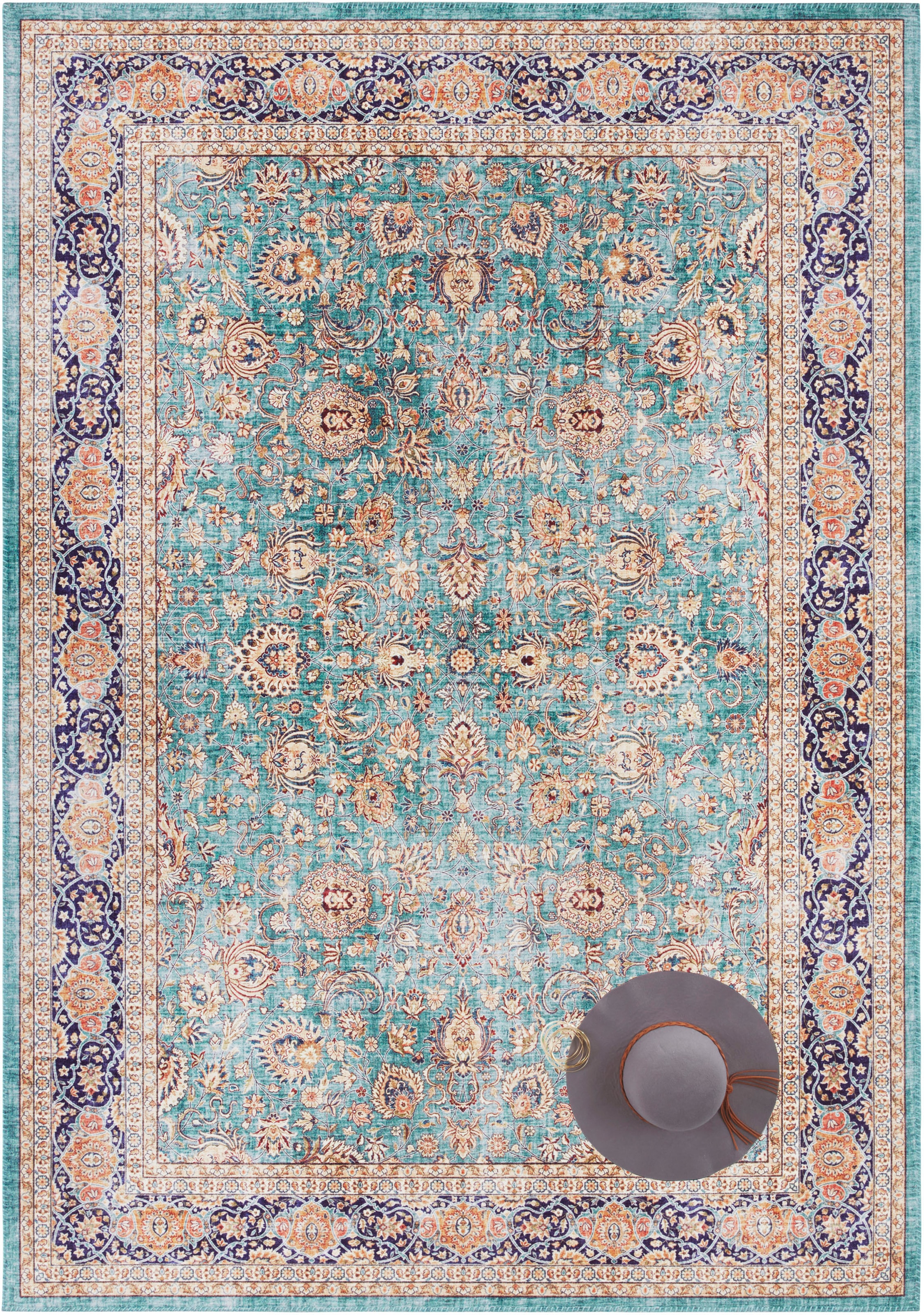 ELLE DECORATION Teppich »Keshan Maschad« rechteckig 5 mm Höhe Orientalisch, Läufer, Kurzflor, Vintage, Wohnzimmer, Schlafzimmer