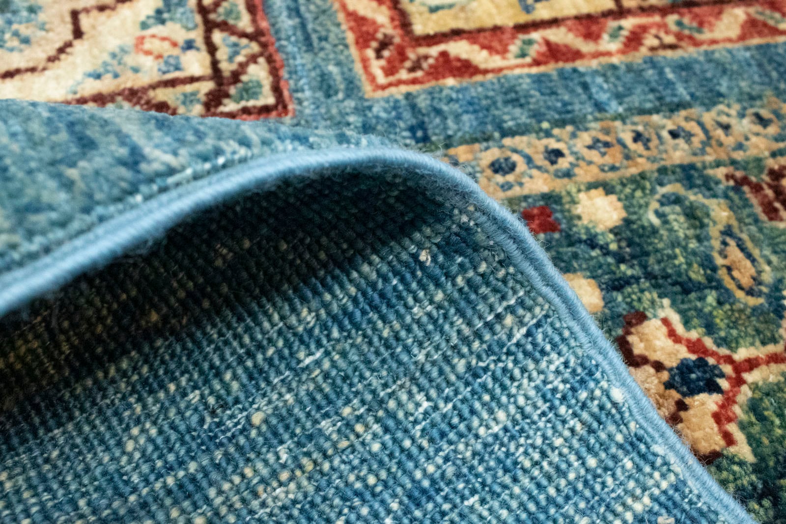 morgenland Wollteppich »Gabbeh Teppich handgeknüpft rechteckig, blau«, handgeknüpft