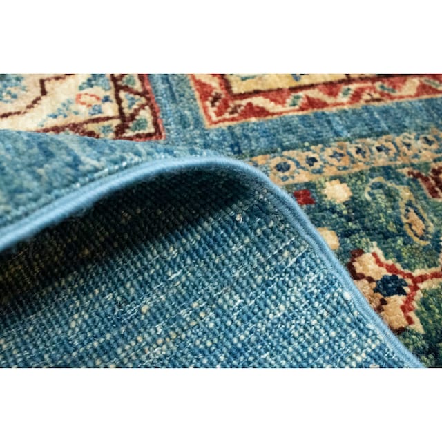 morgenland Wollteppich »Gabbeh Teppich handgeknüpft blau«, rechteckig,  handgeknüpft