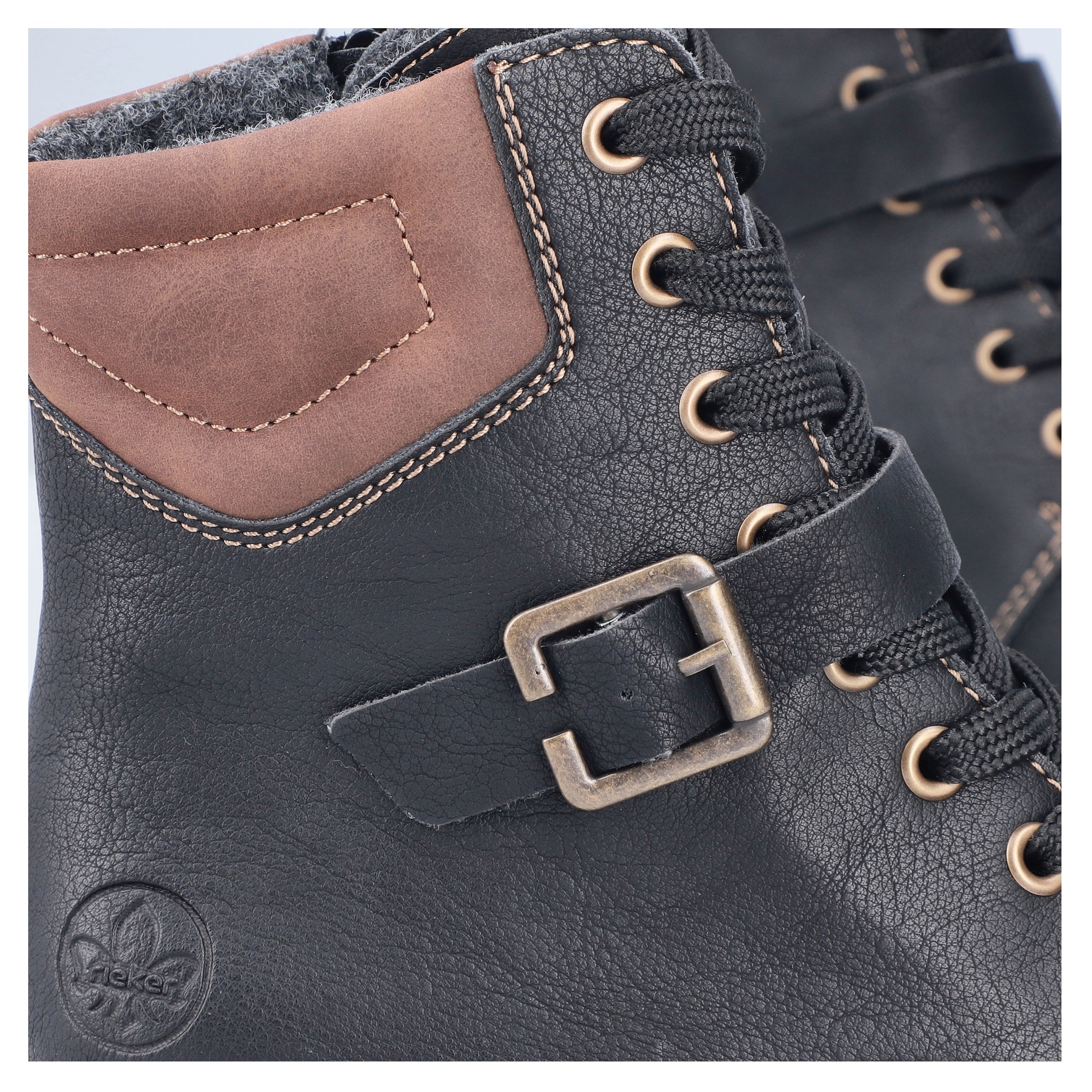 Rieker Schnürstiefelette  Schnürboots, Stiefelette, Blockabsatz, mit gepolstertem Schaftrand