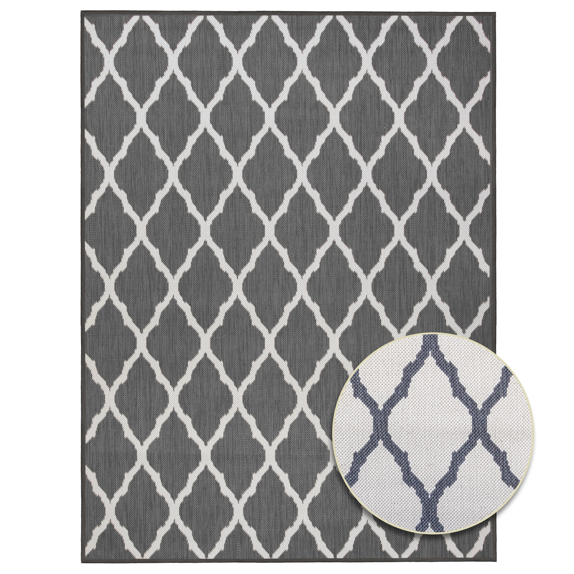 Primaflor-Ideen in Textil Teppich »Outdoorteppich REVERSO - Round Rhombus«, rechteckig, 5 mm Höhe, Wendeteppich, Rauten Design, In- und Outdoor geeignet, wasserfest