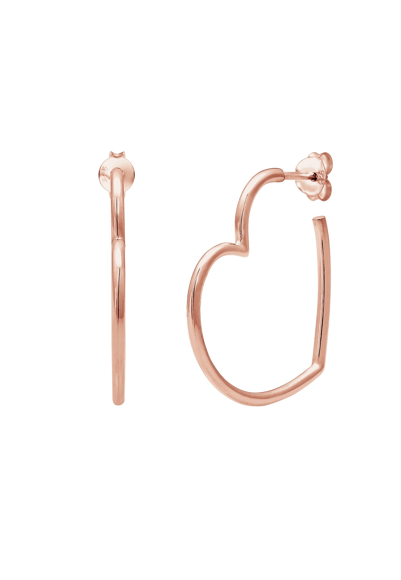 Elli Paar Creolen »Ohrringe Creolen Herz Liebe Verspielt 925 Silber«