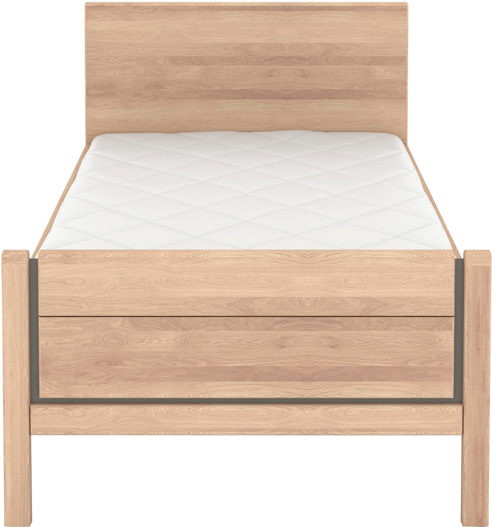 Musterring Holzbett »Sorrent, Bettgestell, Bettrahmen, teilmassiv Eiche«, (MADE IN GERMANY), Eiche teilmassiv, Liegehöhenverstellung, Stollenfußteil
